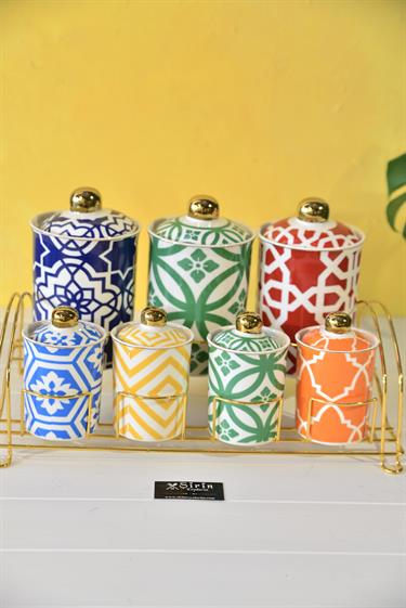 Marrakesh Porselen Baharatlık Takımı