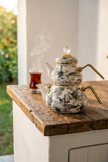 Scottish Garden Emaye Çaydanlık Takımı - 1/2 lt