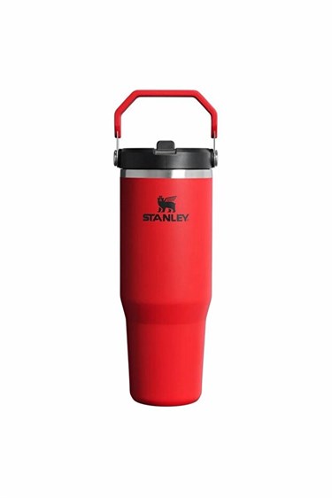 Stanley The IceFlow Flip Straw Pipetli Termos Bardak 0,89 LT - 30oz Chili Black