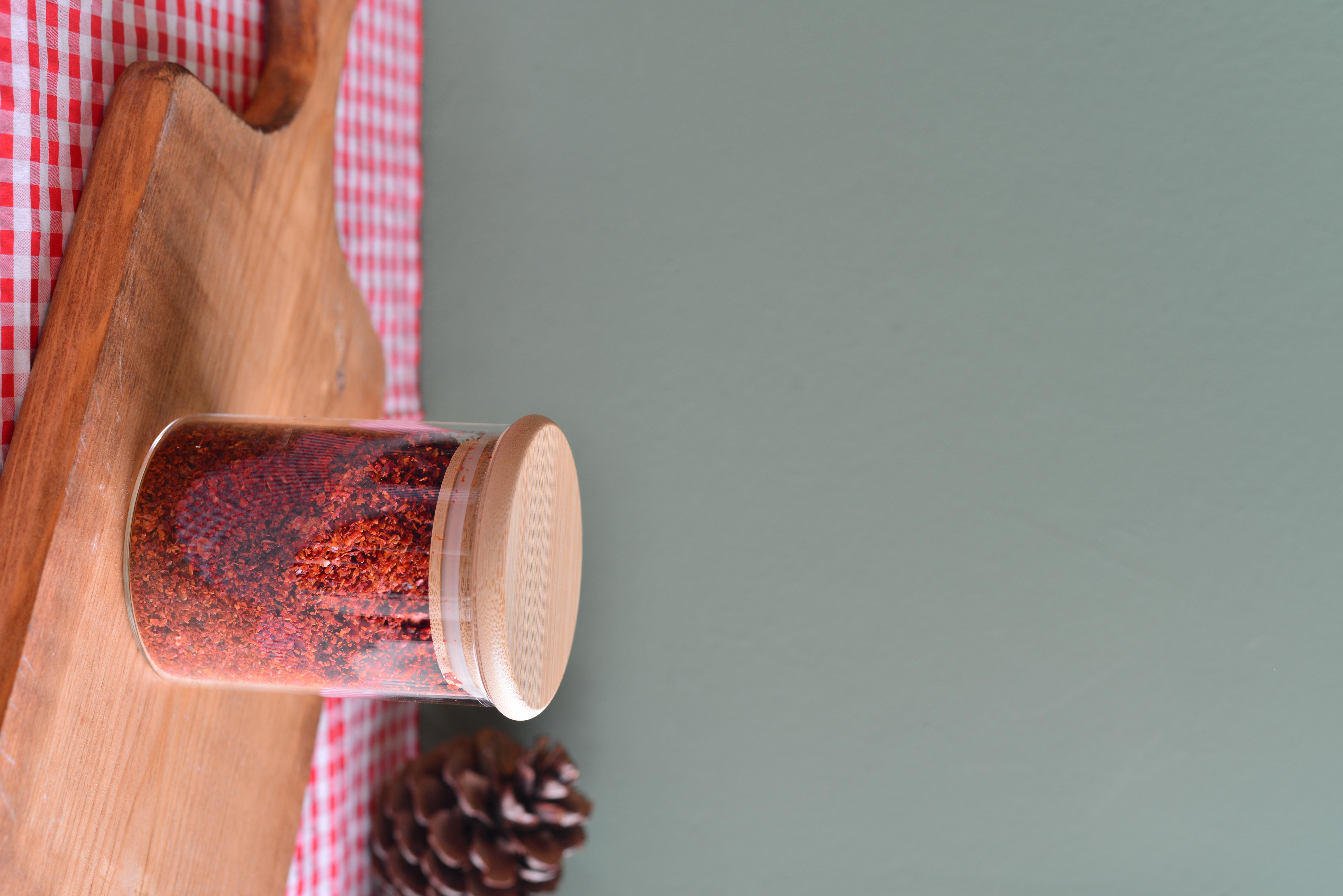 180 ML Bambu Kapakli Cam Yuvarlak Kavanoz / 1  Adet