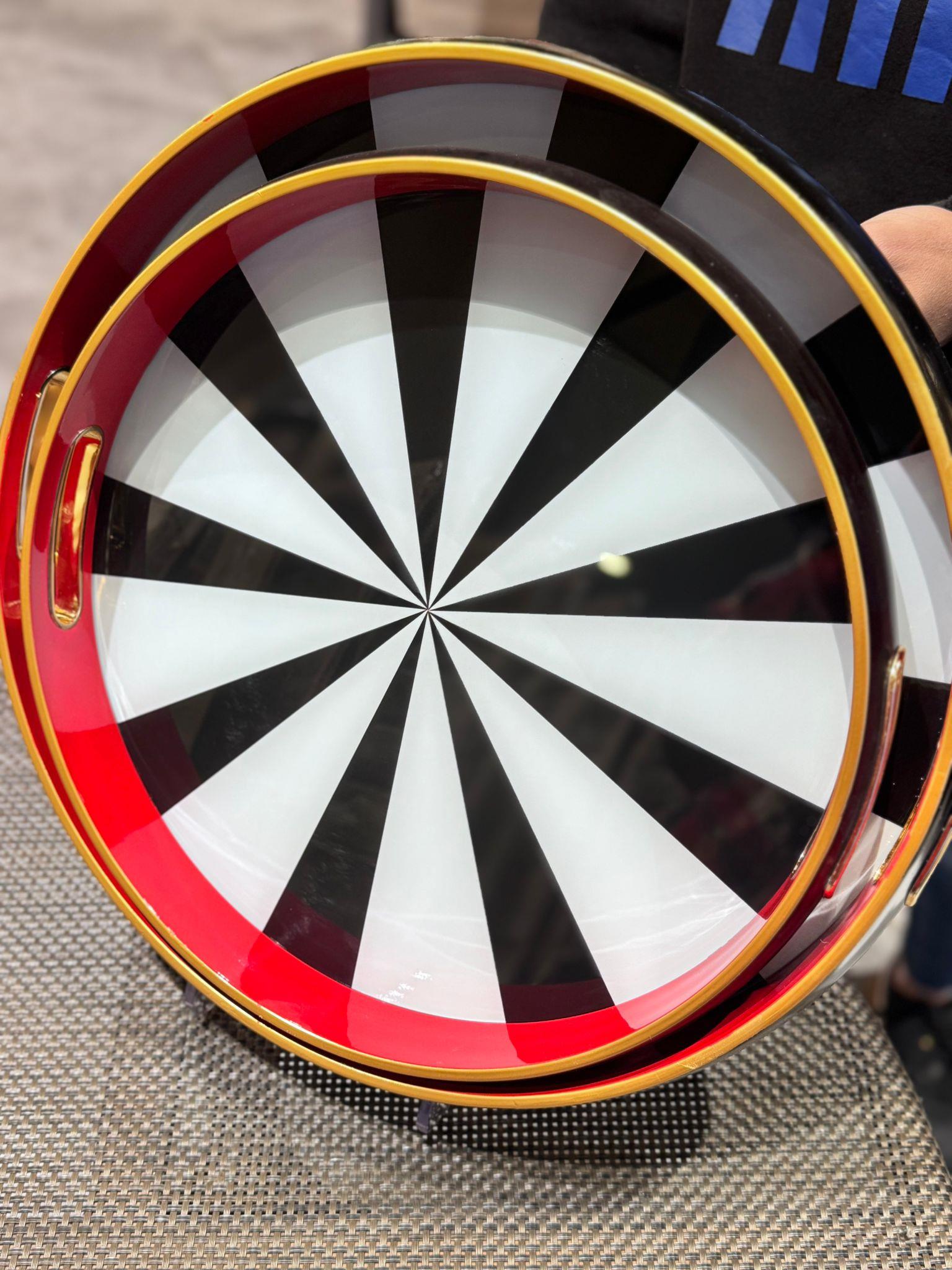 2 Li Cam Desenli Tepsi