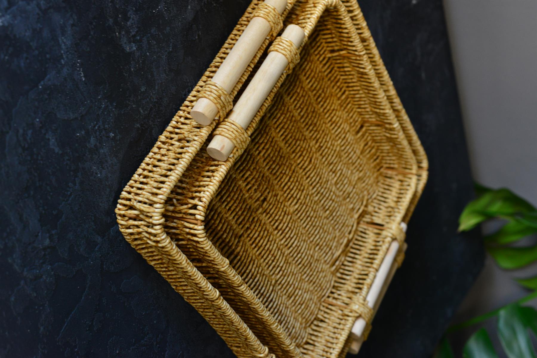 2 Li Rattan Tepsi