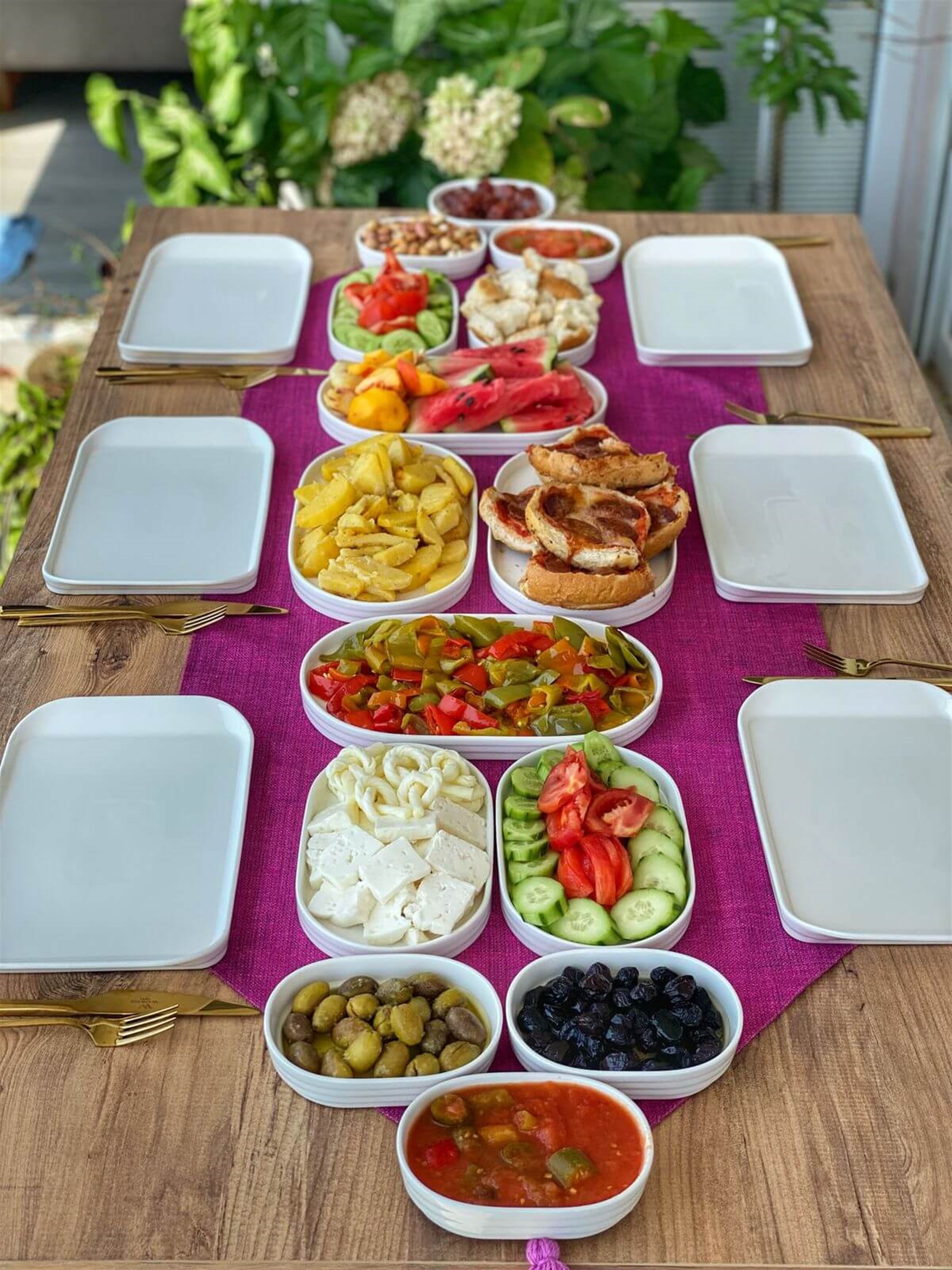 20 Parça 6 Kişilik Porselen Kahvaltı / Yemek Seti