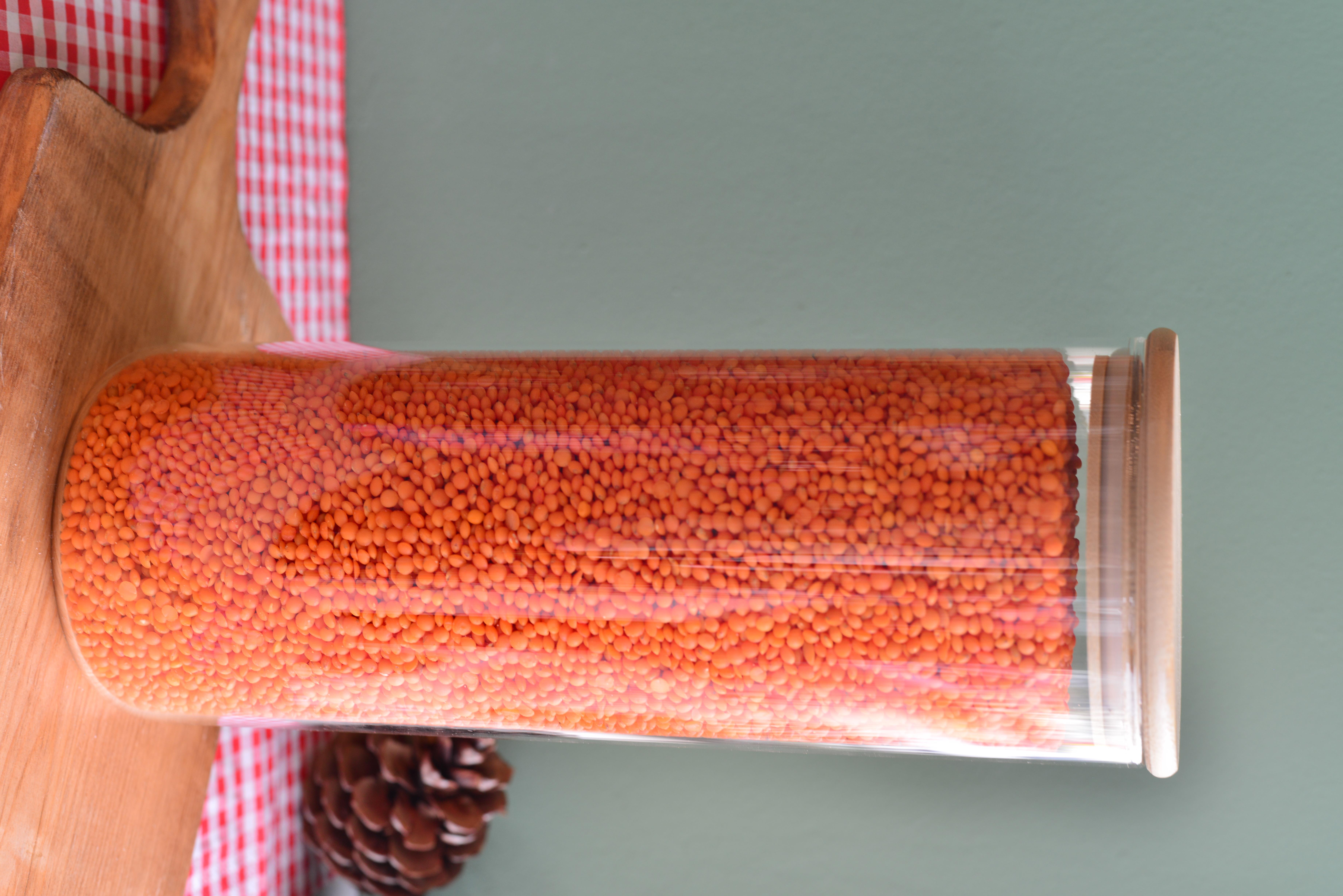 2000 ML Bambu Kapakli Cam Yuvarlak Kavanoz / 1  Adet