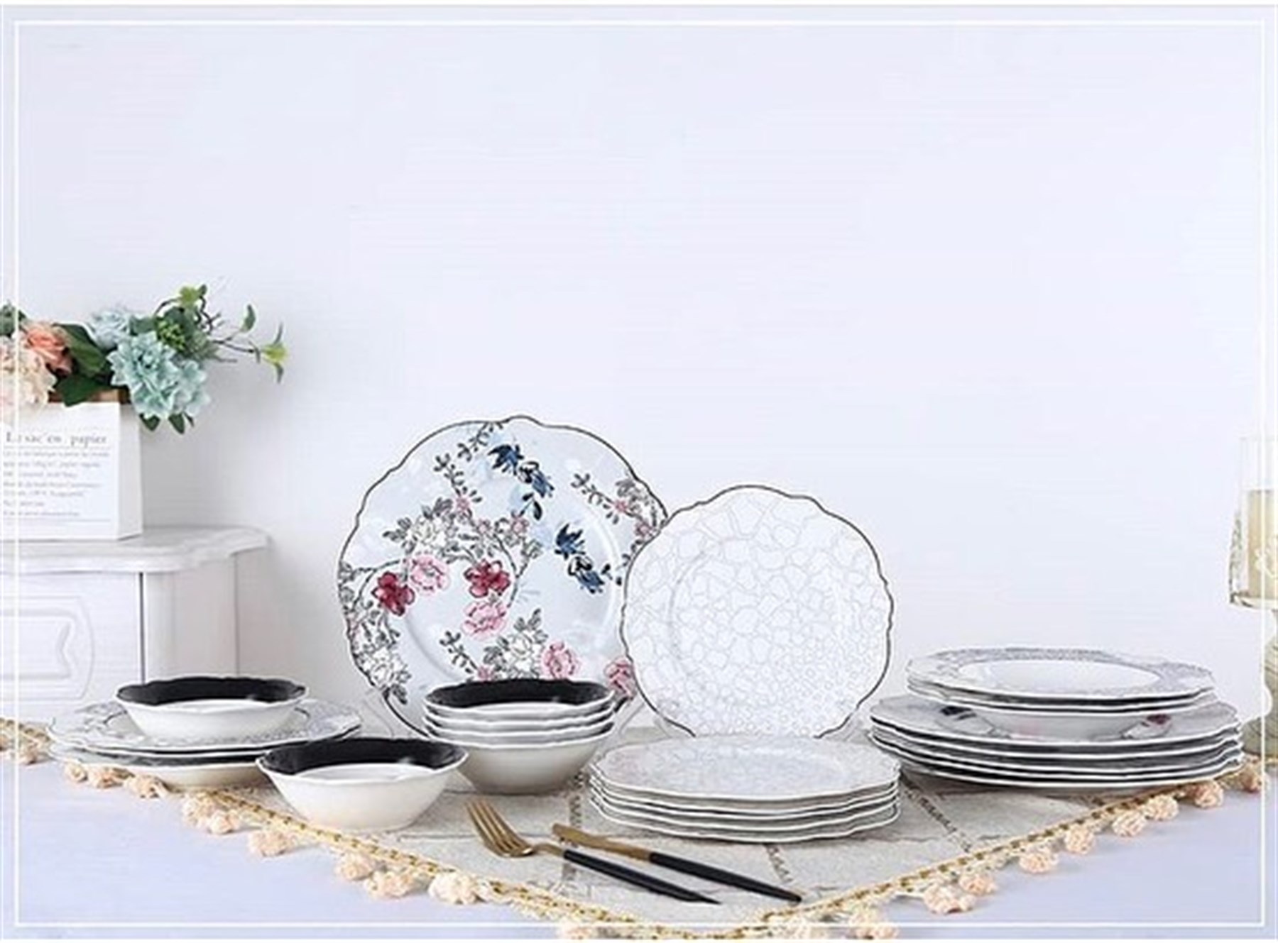 24 Parça 6 Kişilik Porselen Yemek Takımı