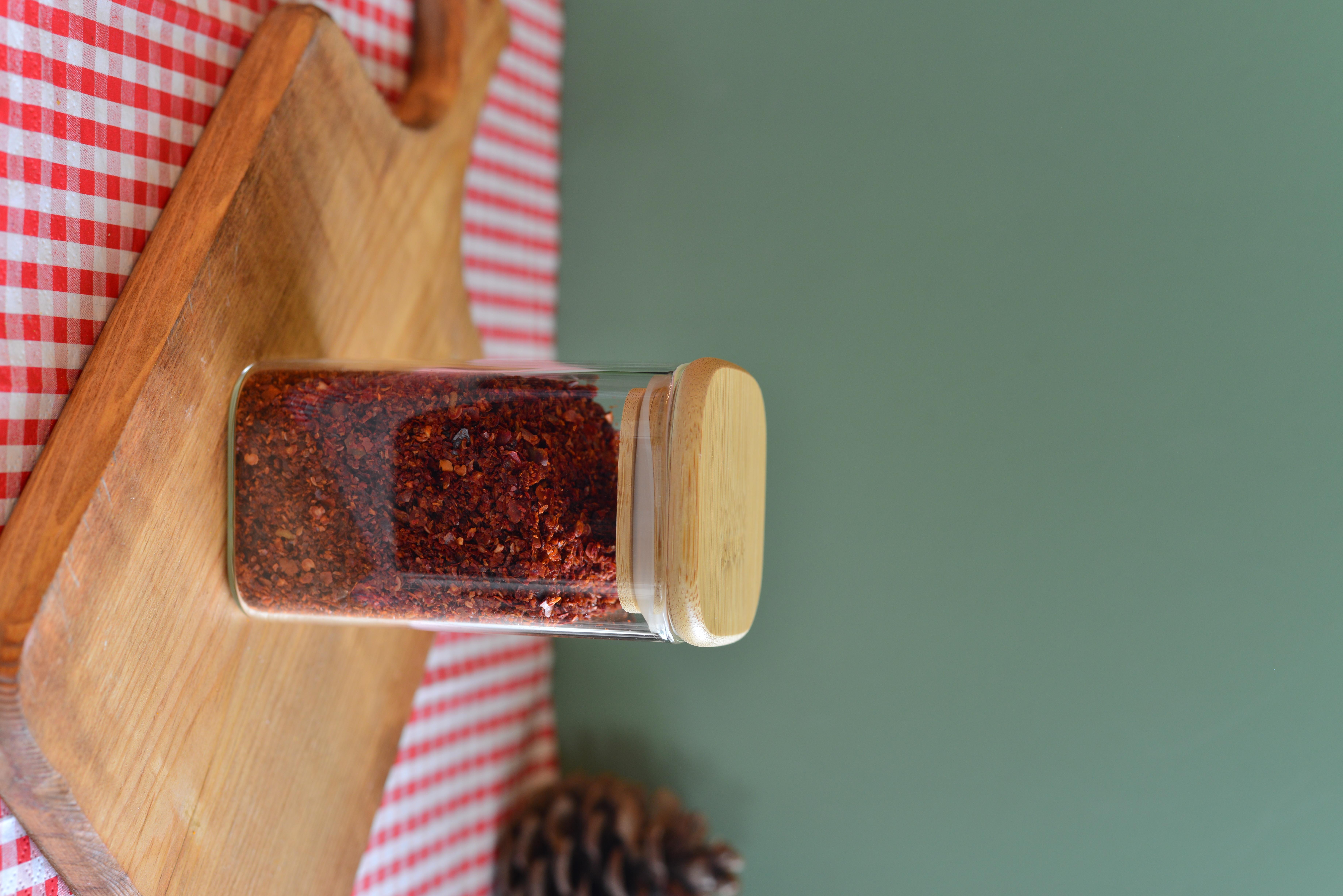 240 ML Bambu Kapakli Cam Kare Kavanoz / 1  Adet