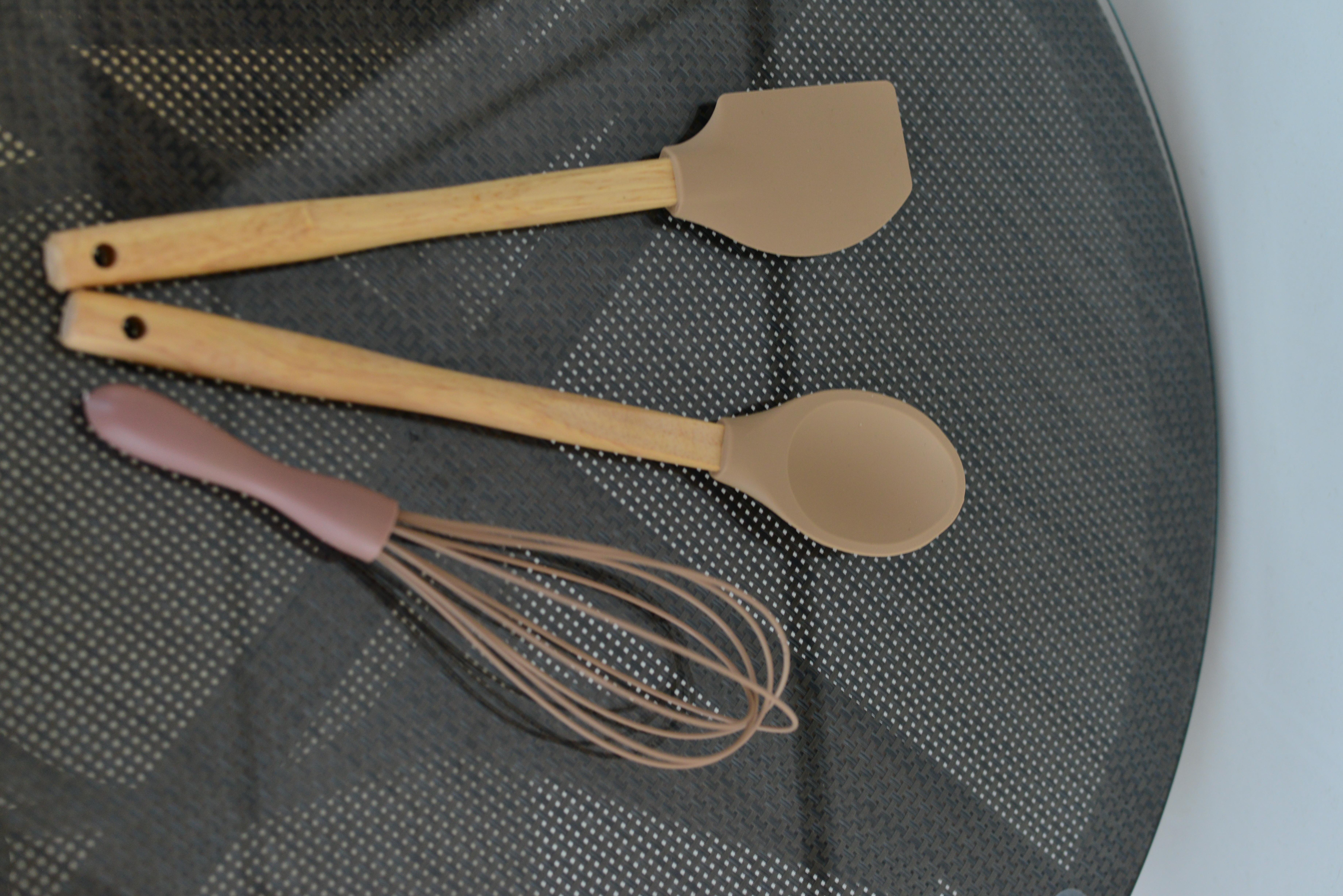 3 Lü Büyük Boy Bambu Spatula Seti / Açık Kahverengi