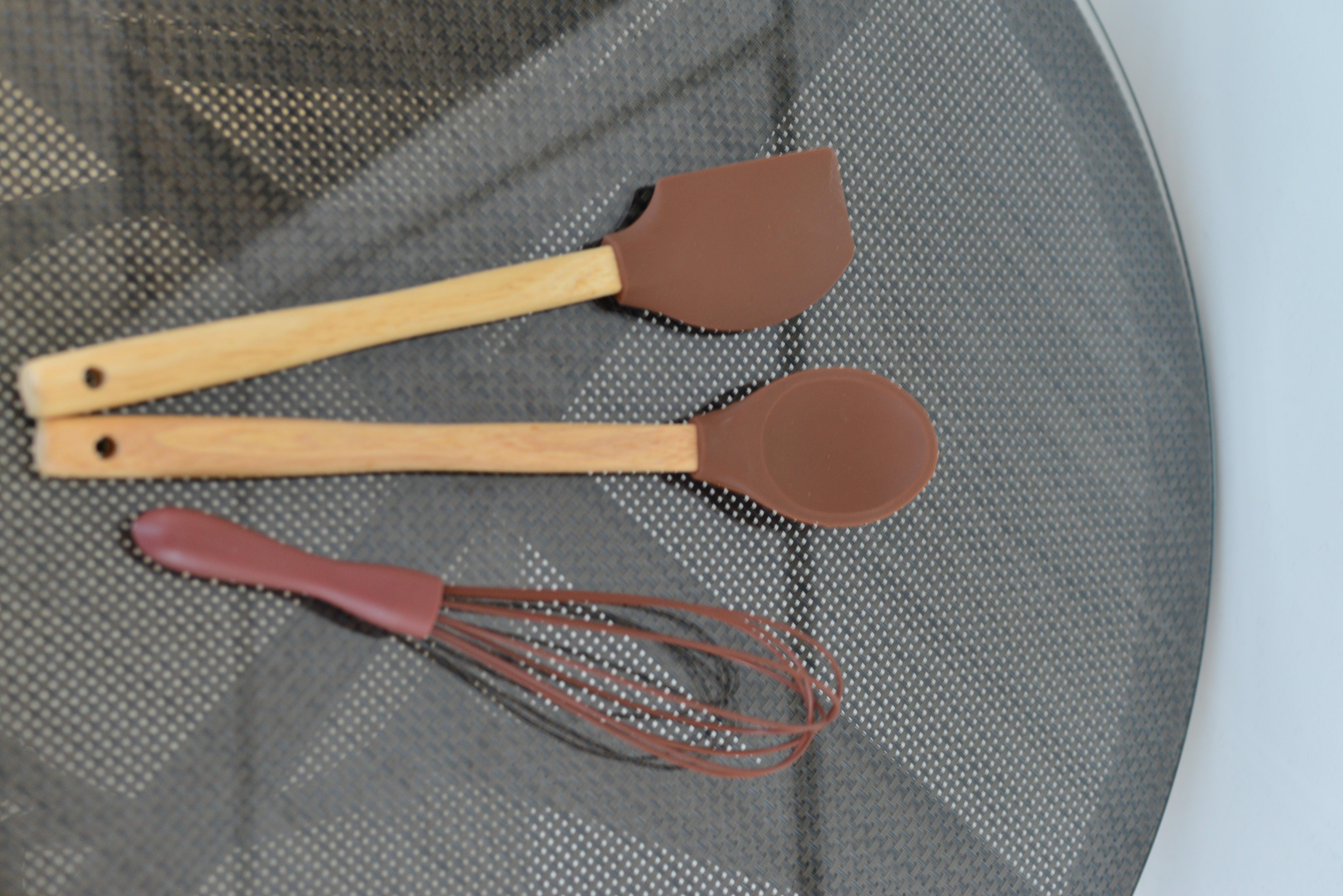 3 Lü Büyük Boy Bambu Spatula Seti / Kahverengi