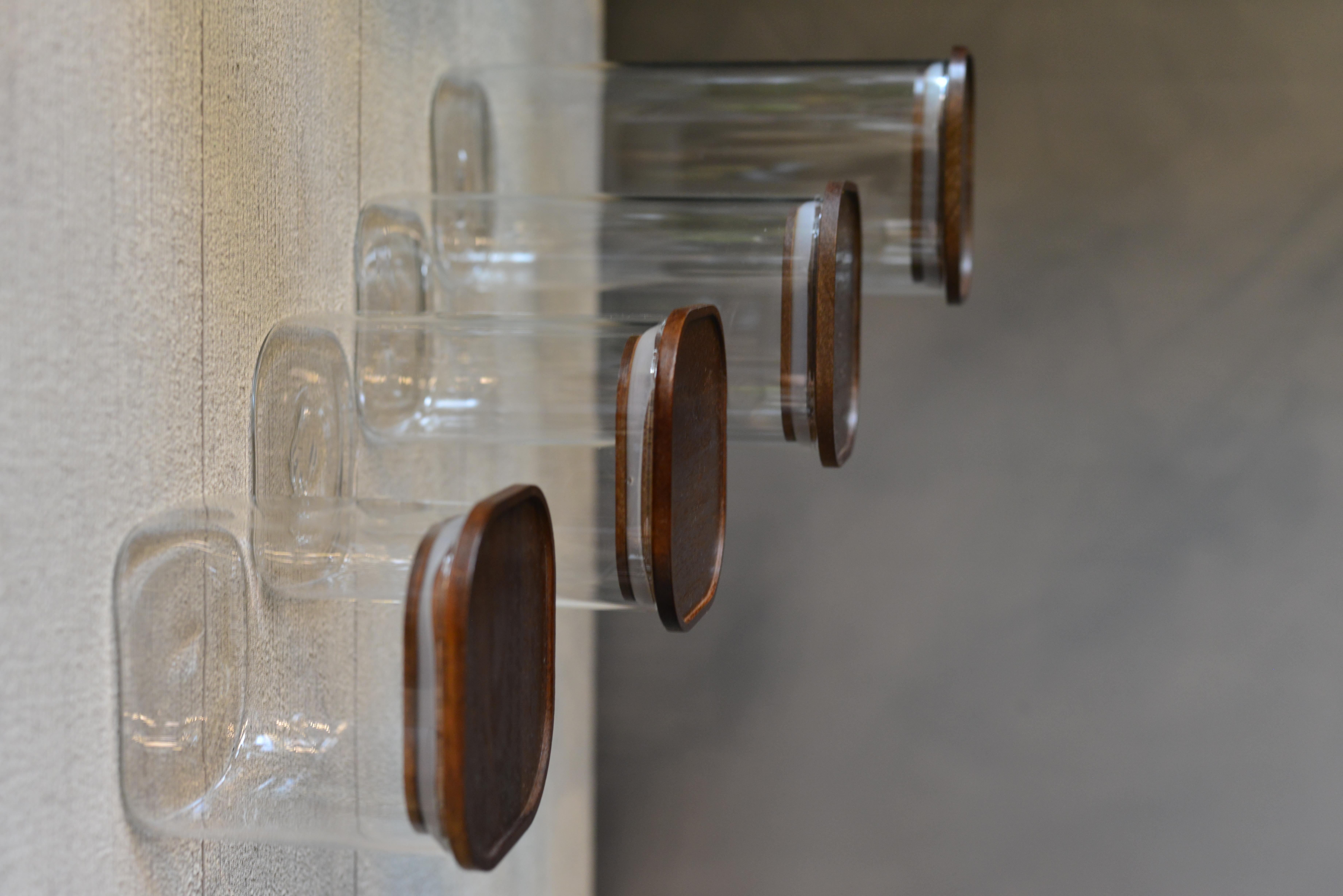 4 LÜ AKASYA KAPAKLI KARE CAM KAVANOZ SET