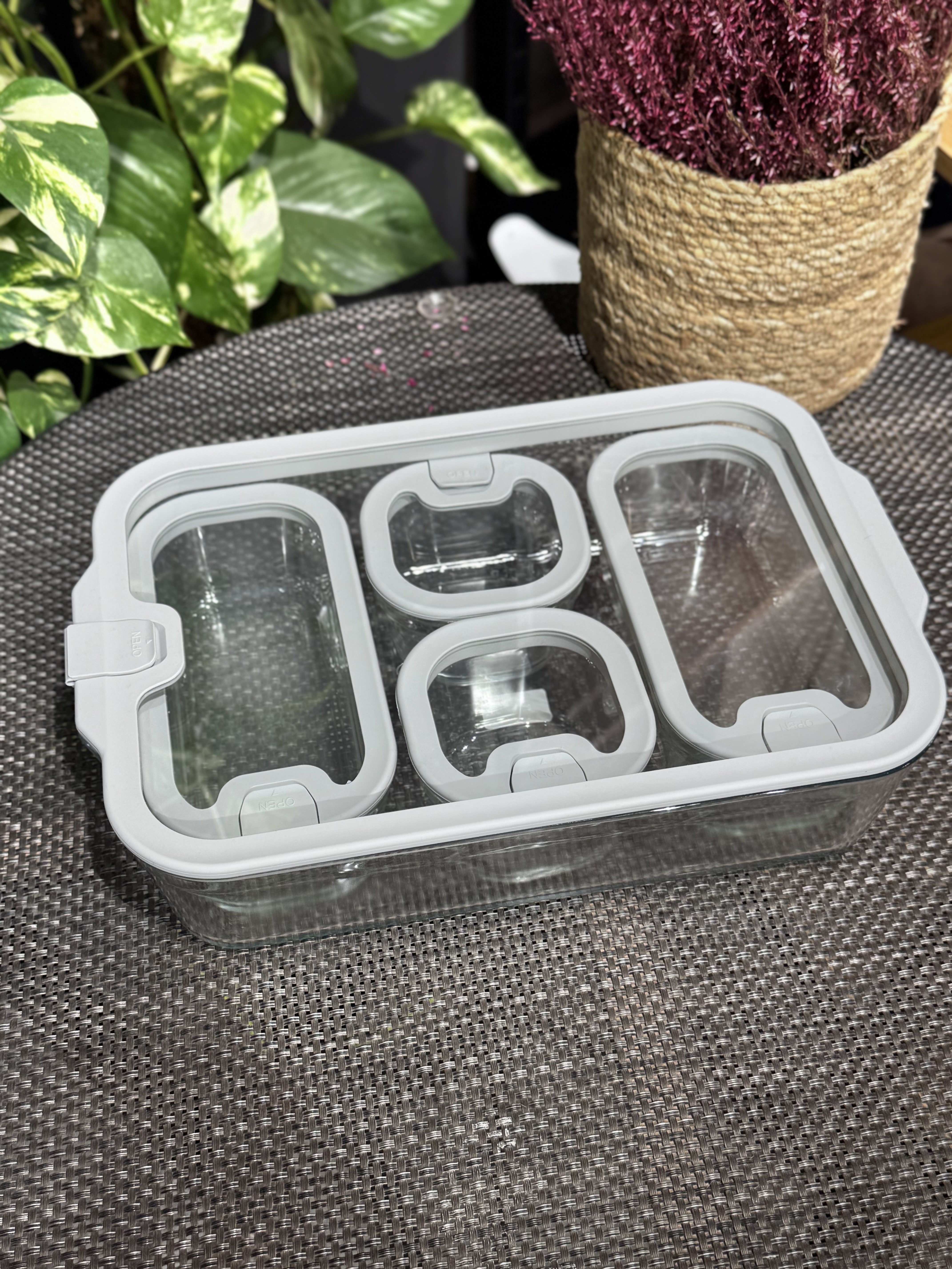 5 Li Cam Kahvaltılık Seti - Gri