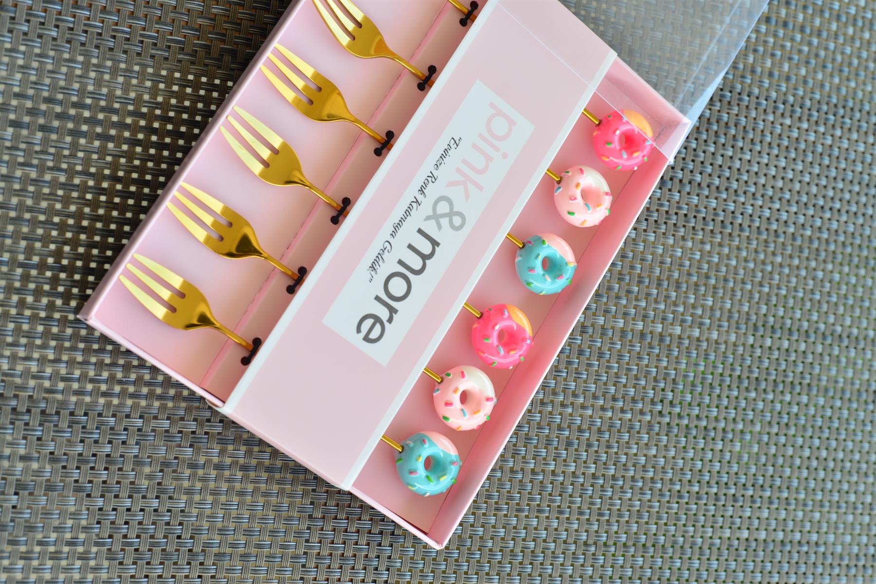 6 Lı Gold Metal Meyve Çatalı / Şeker Donut