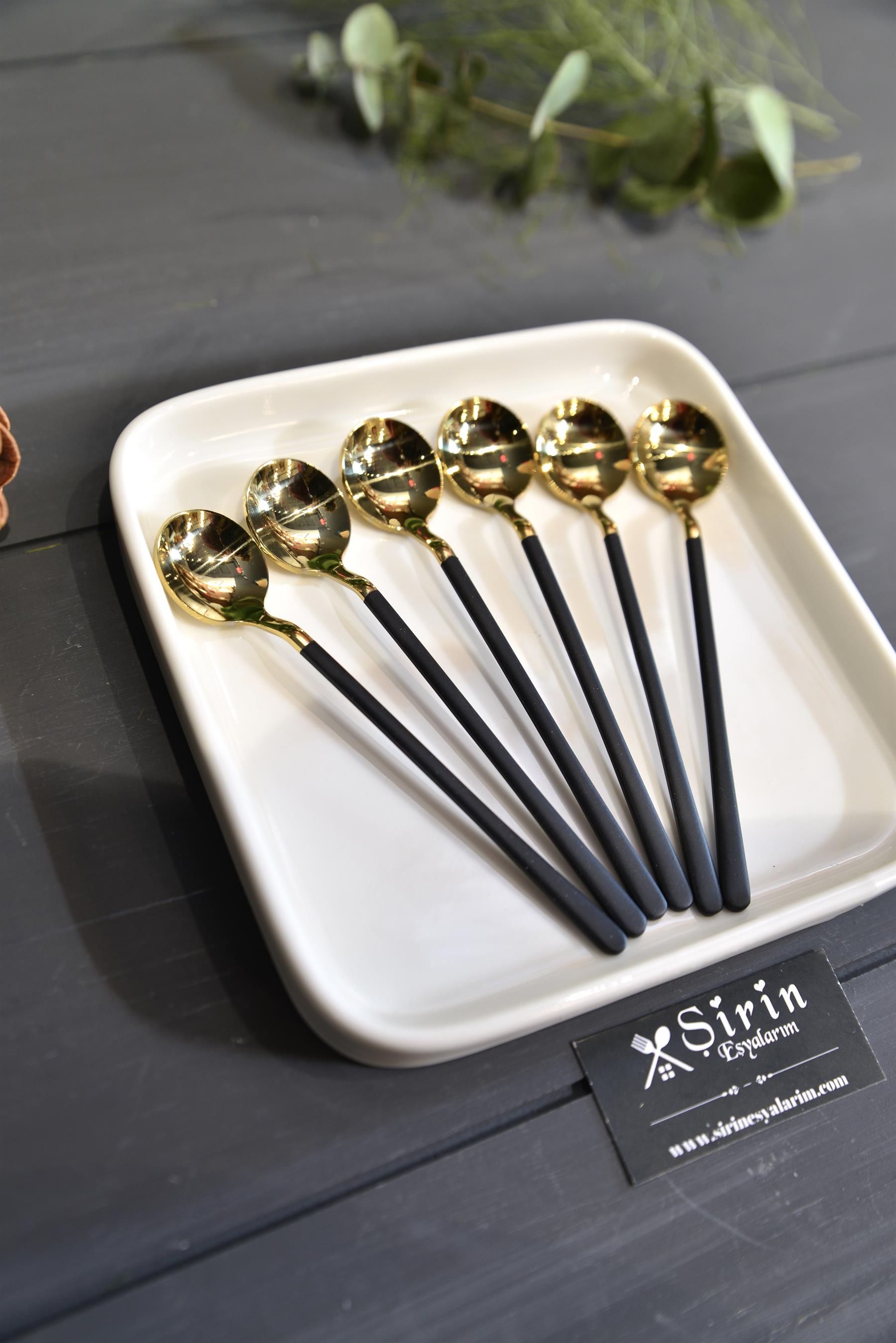 6 Lı Starliçe Siyah Gold Çay / Nescafe Kaşığı