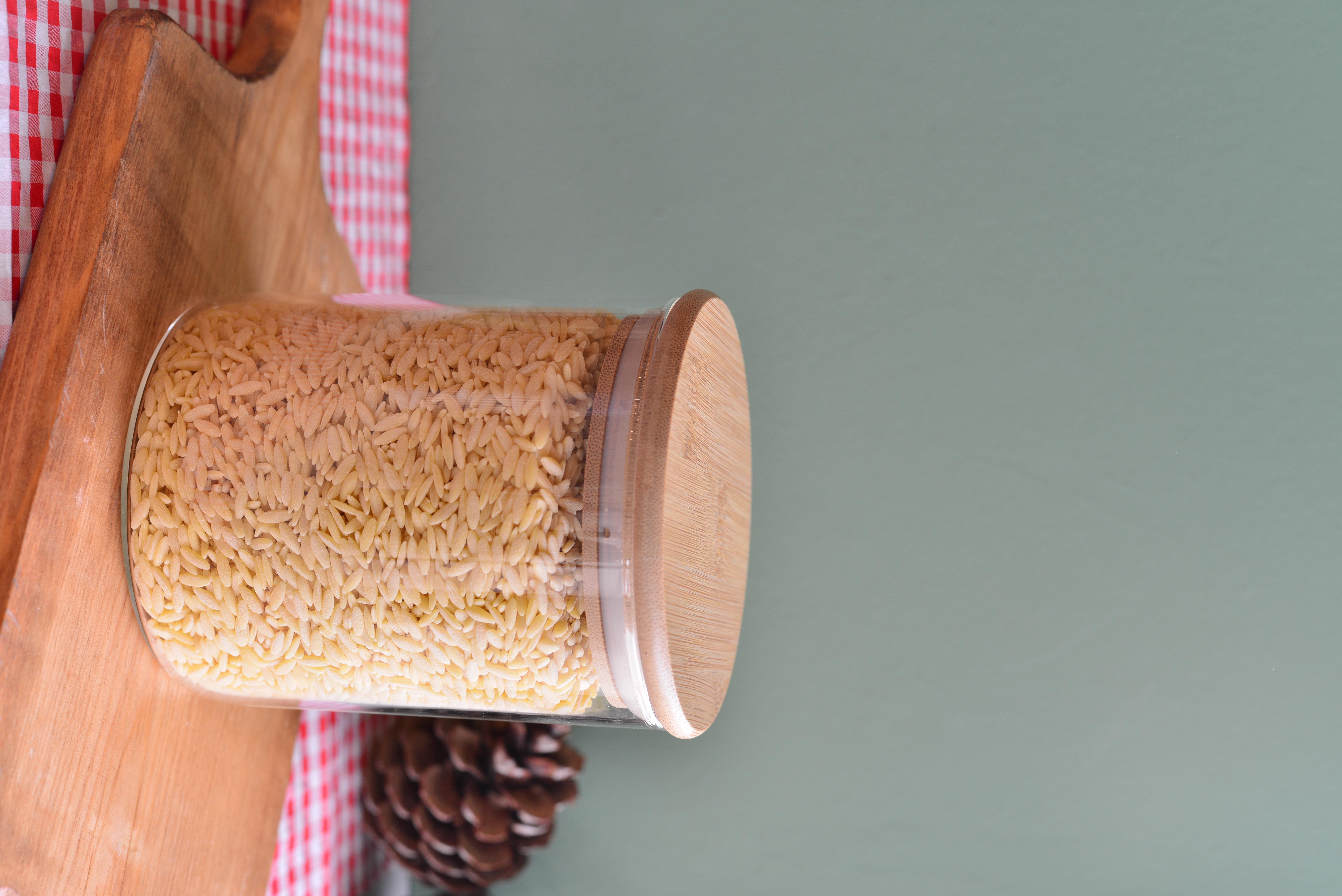 700 ML Bambu Kapakli Cam Yuvarlak Kavanoz / 1  Adet