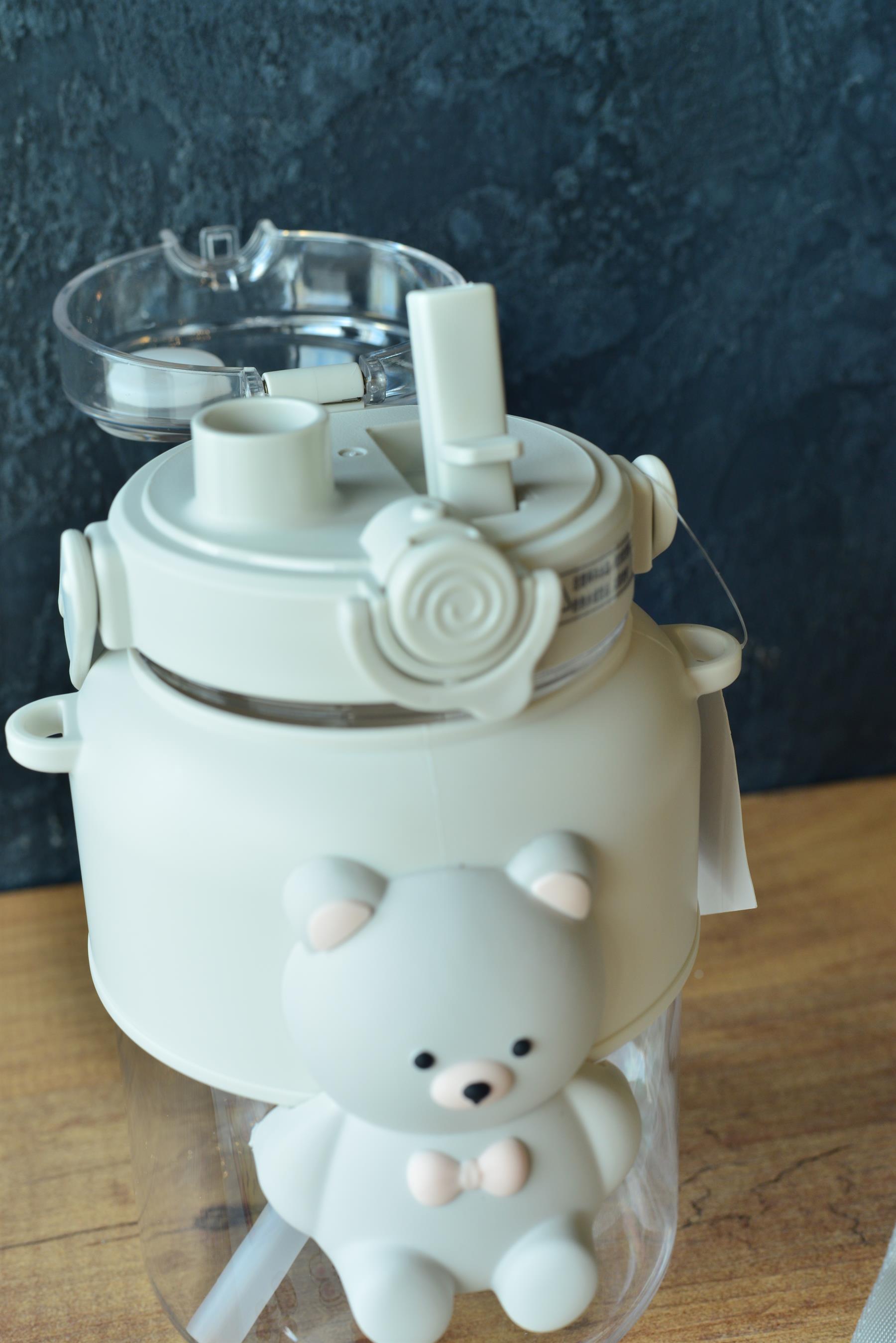 Ayıcık Çocuk Su Matarası 1000 ML / Beyaz