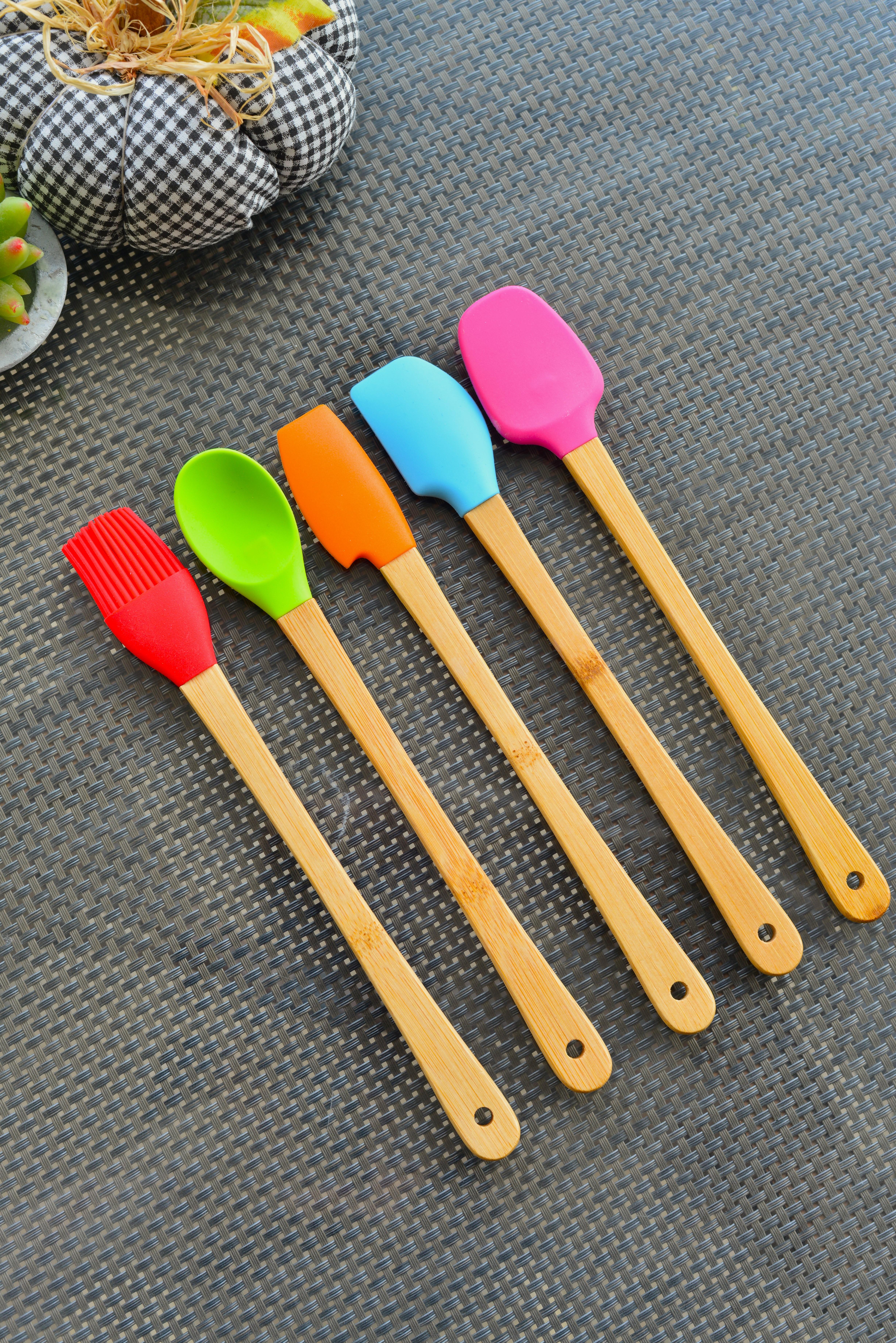Bella 5 Li Mini Bambu Spatula Seti / Renkli