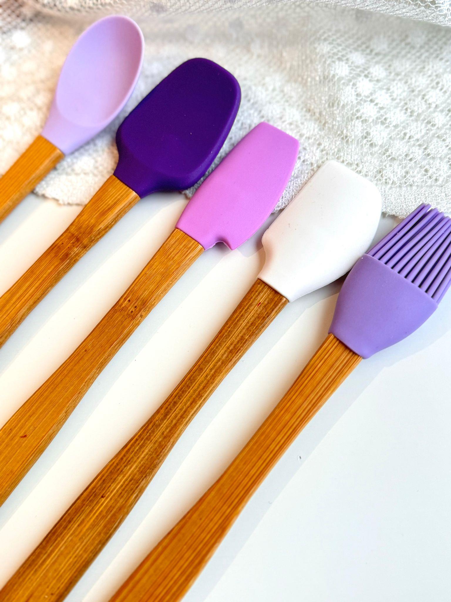 Betty 5 Li Mini Bambu Spatula Seti - Mor