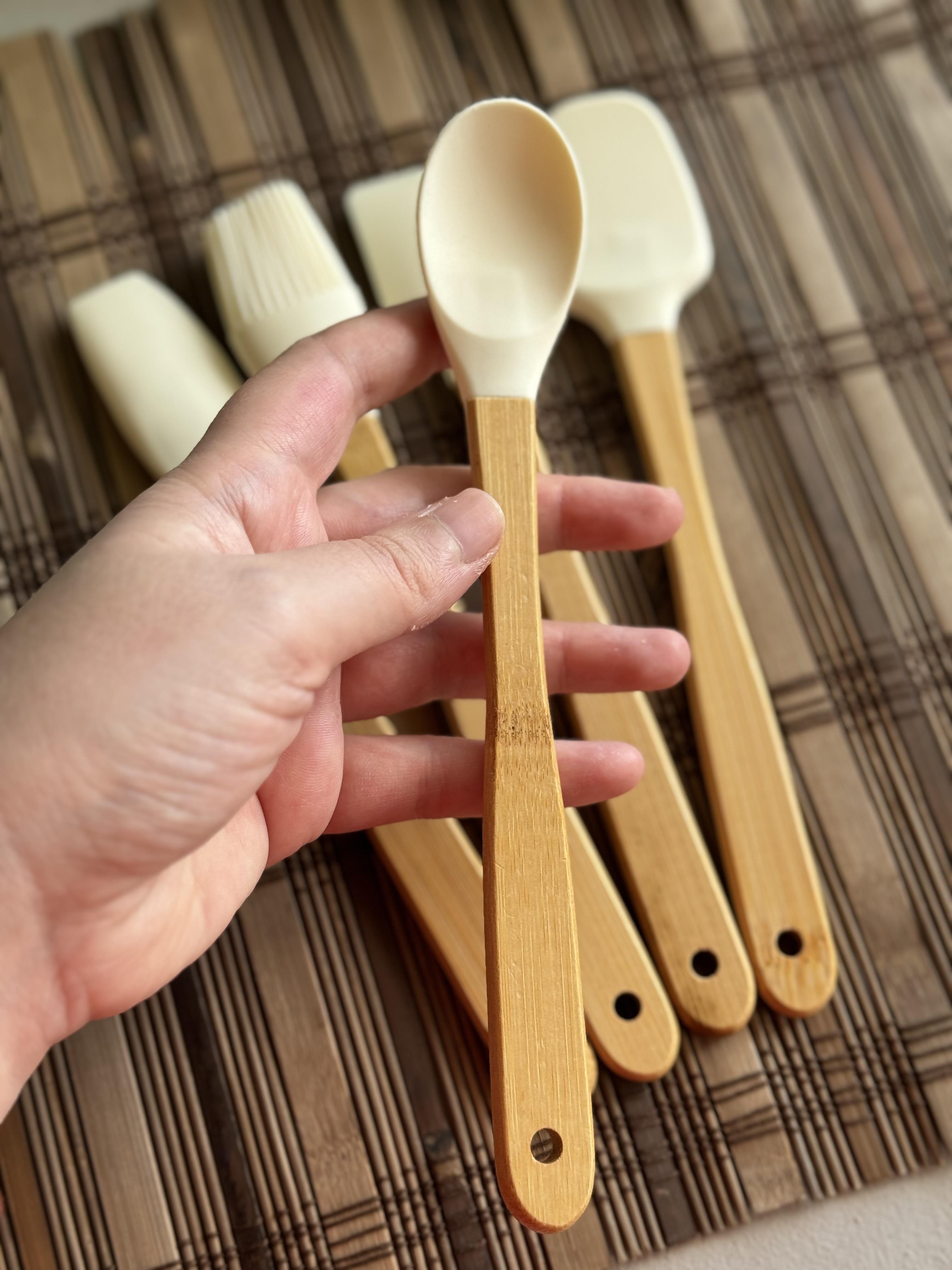 Bety 5 Li Mini Bambu Spatula Seti - Krem