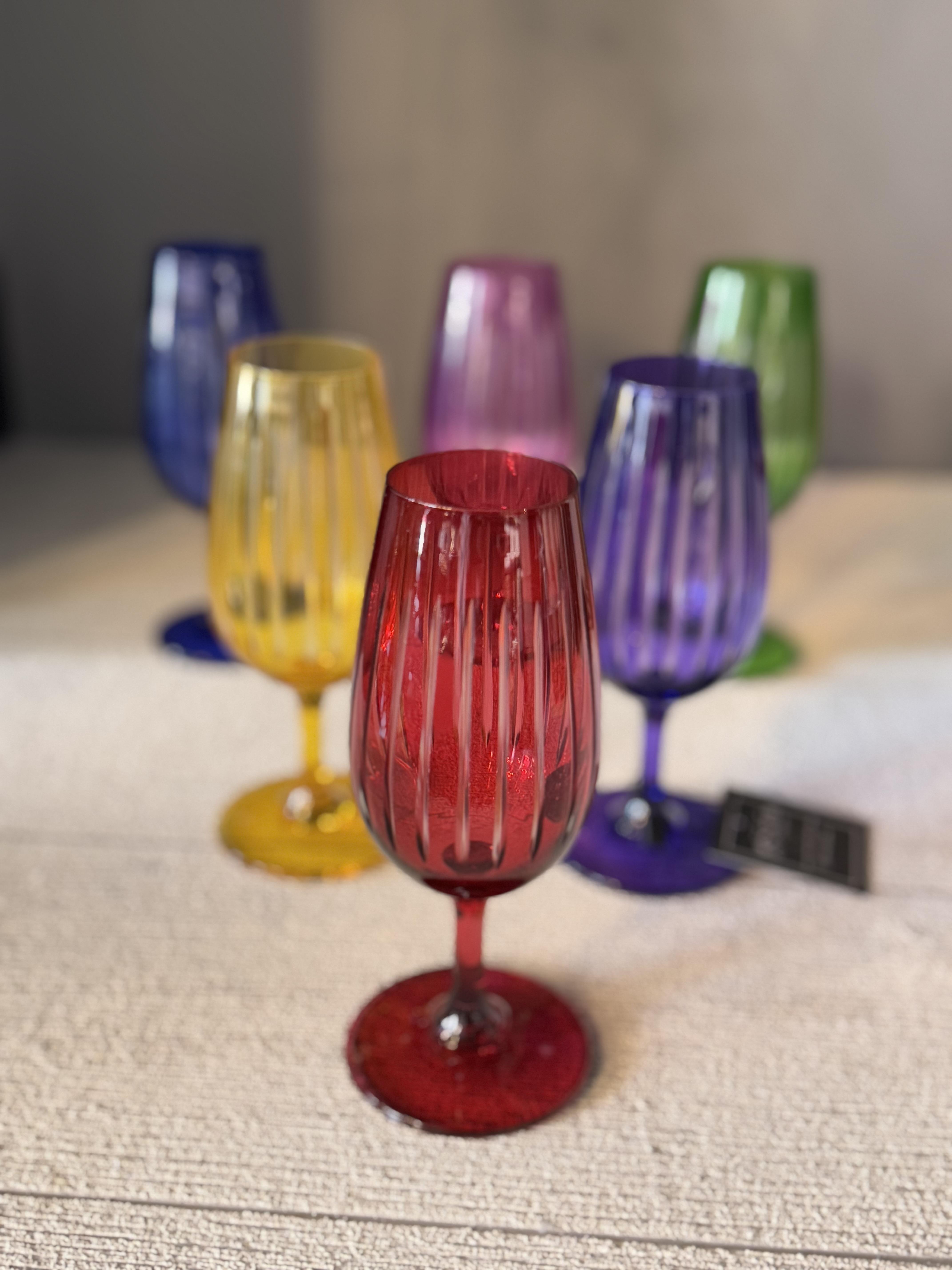 Bohemia Altı Renk Lazer Kahve Yanı Cam Bardak 6 lı - 210 CC