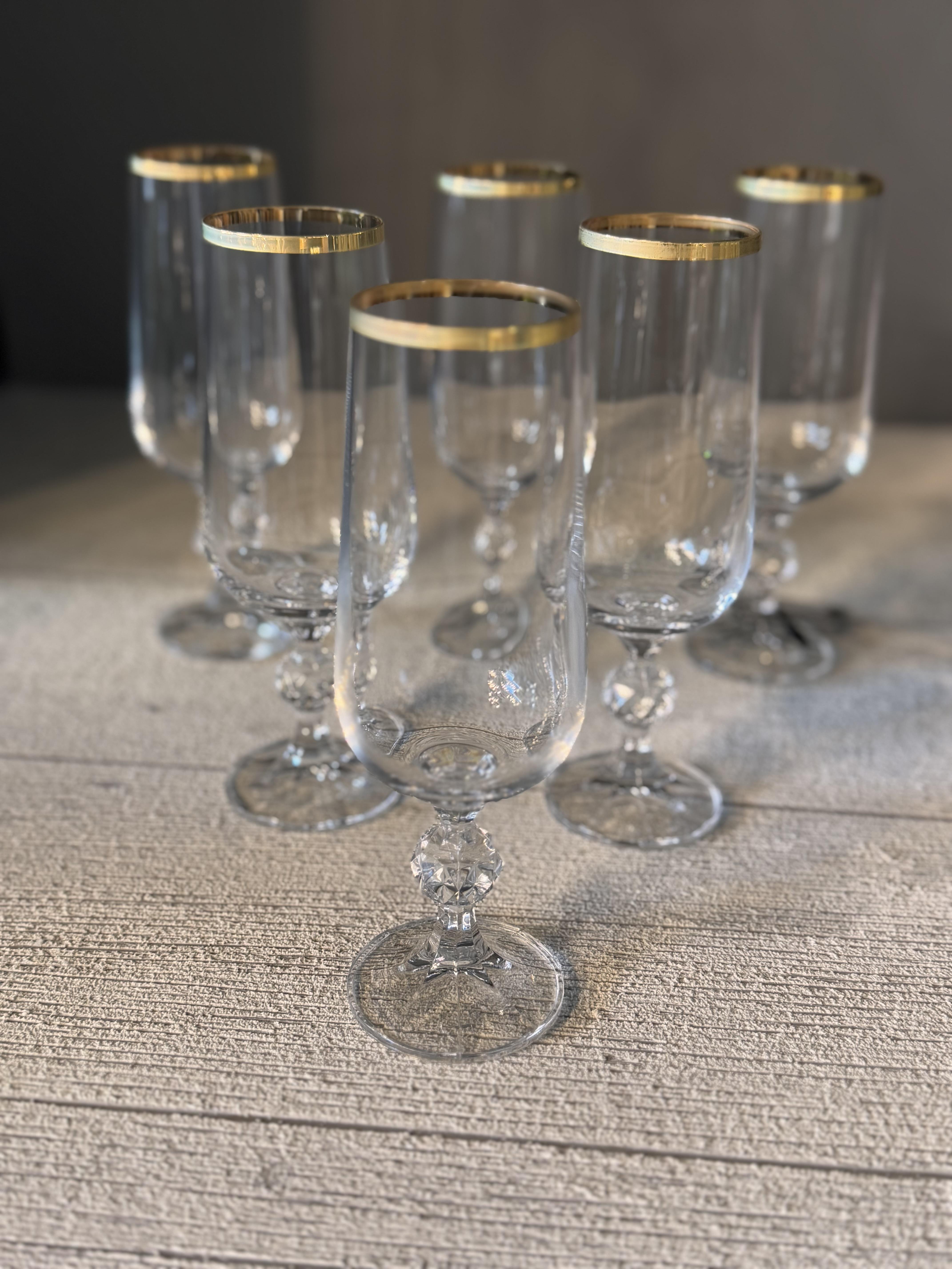 Bohemia Yaldız Kahve Yanı Cam Bardak 6 lı - 180 CC