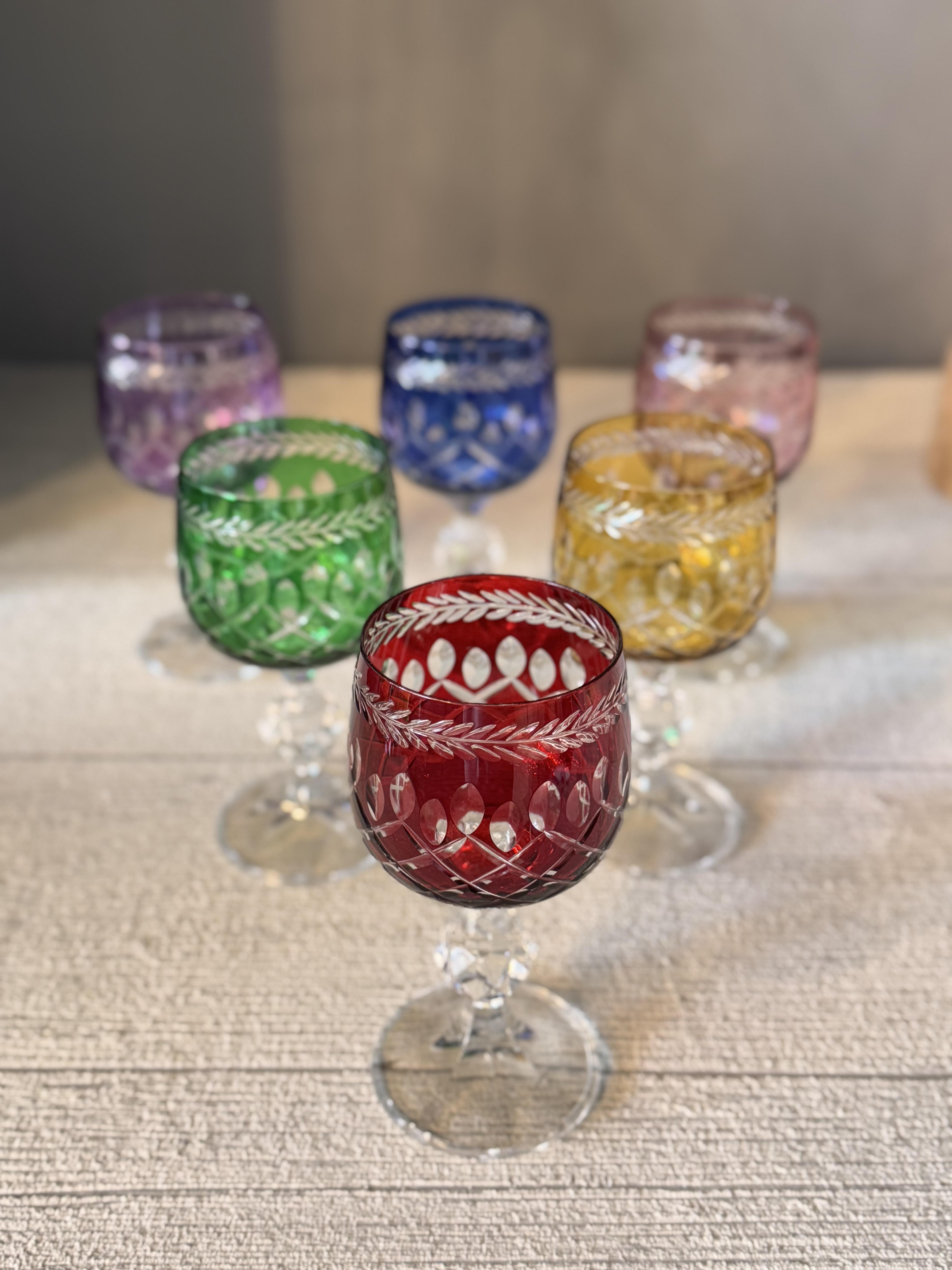 Bohemia Yaprak Altı Renk Kahve Yanı Cam Bardak 6 lı - 150 CC