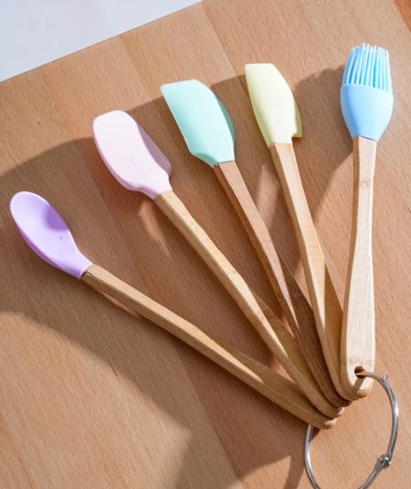 Candy 5 Li Mini Bambu Spatula Seti / Renkli