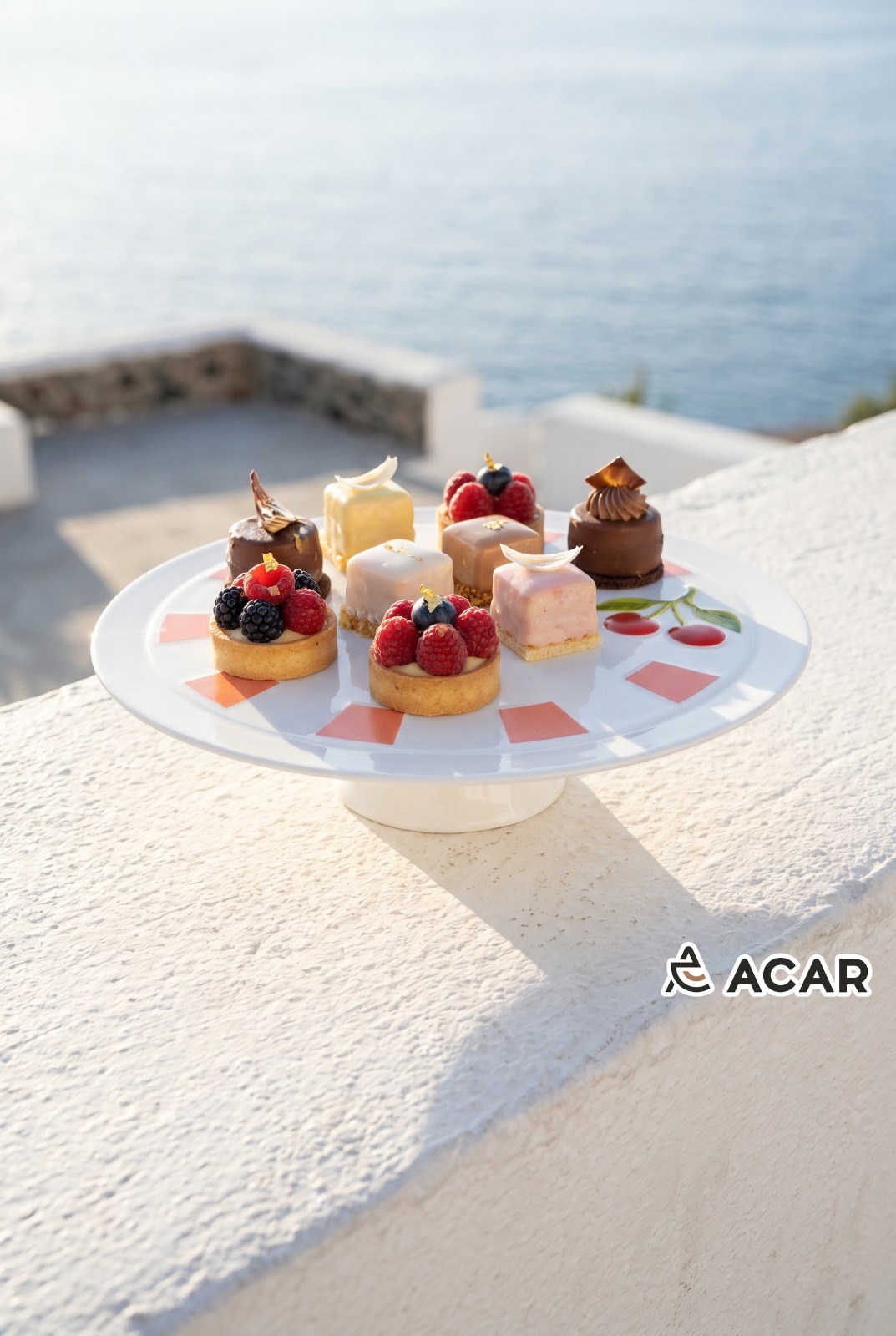 Cherry Much Collection Porselen Ayaklı Pasta Stant - Pink