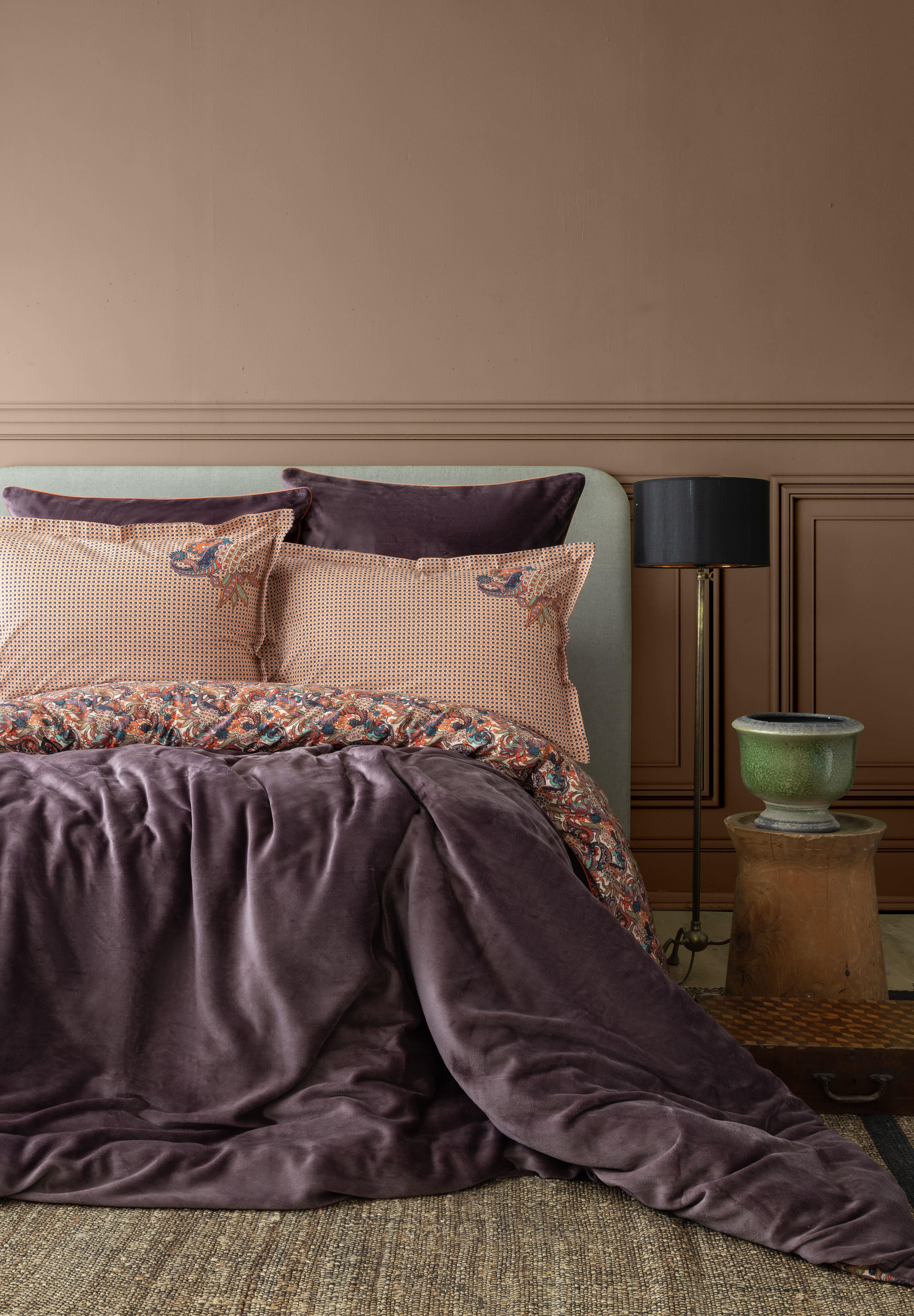 Çift Kişilik My Touch Battaniyeli Nevresim Takımı Antica Mürdüm