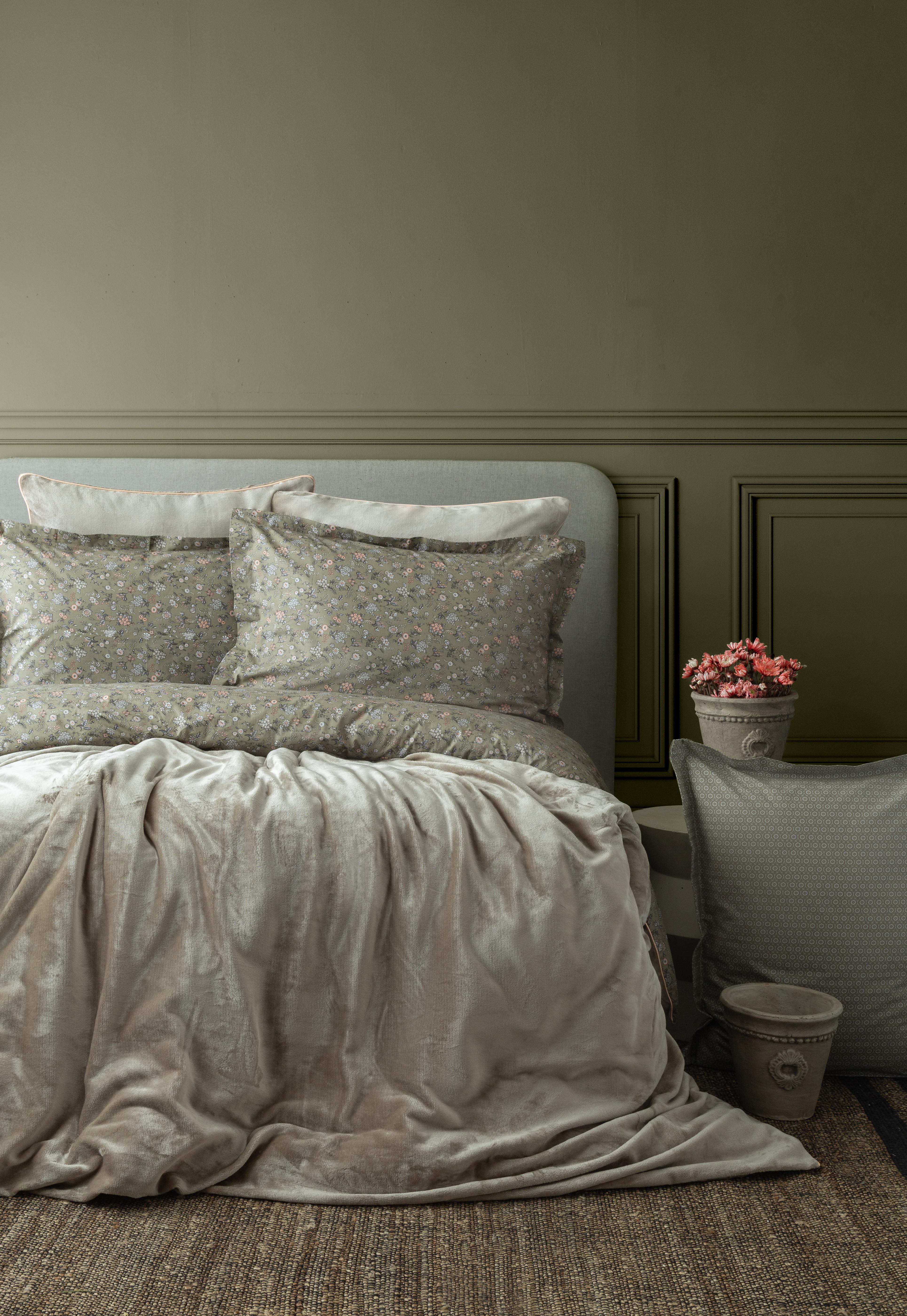 Çift Kişilik My Touch Battaniyeli Nevresim Takımı Victoria Küf Yeşili