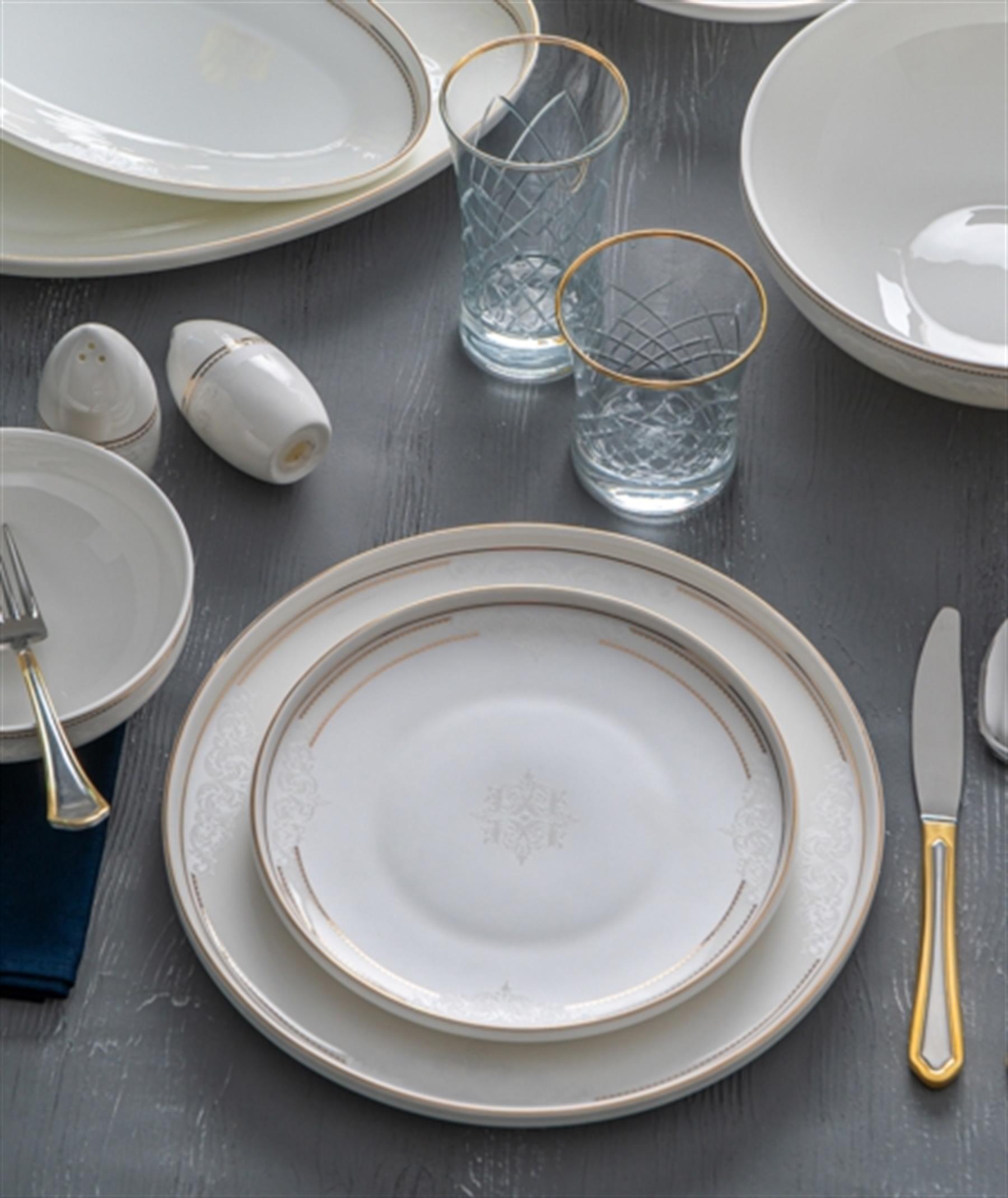 Dinara 57 Parça Porselen 12 Kişilik Yemek Takımı