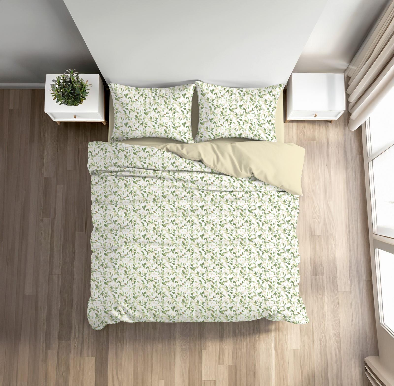 Fixbox Ranforce Tek Kişilik Çarşafı Lastikli Nevresim Takımı Olea Bej