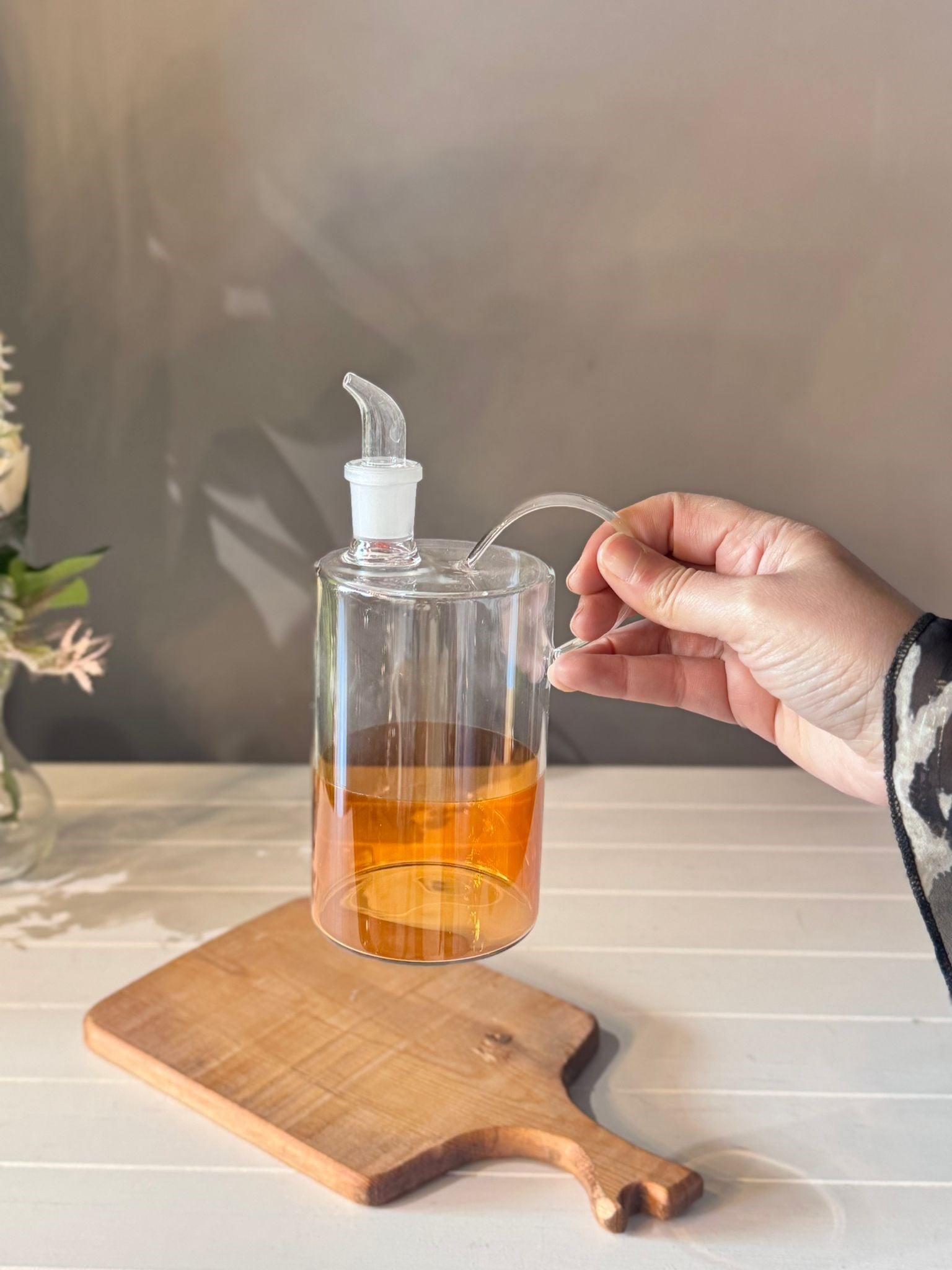 Gauzy 500 ML Borosilikat Cam Yağlık - Turuncu