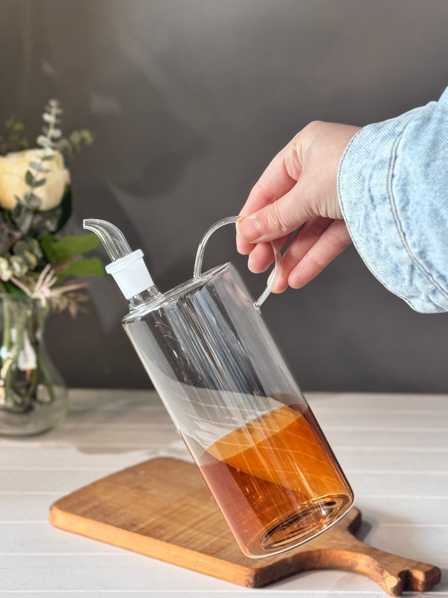 Gauzy 650 ML Borosilikat Cam Yağlık - Turuncu