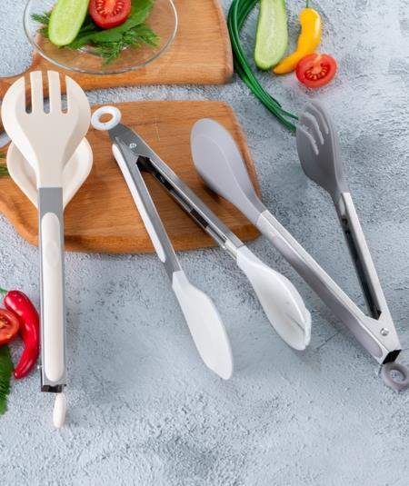 Gri Silikon Maşa - 26 cm / 1 Adet