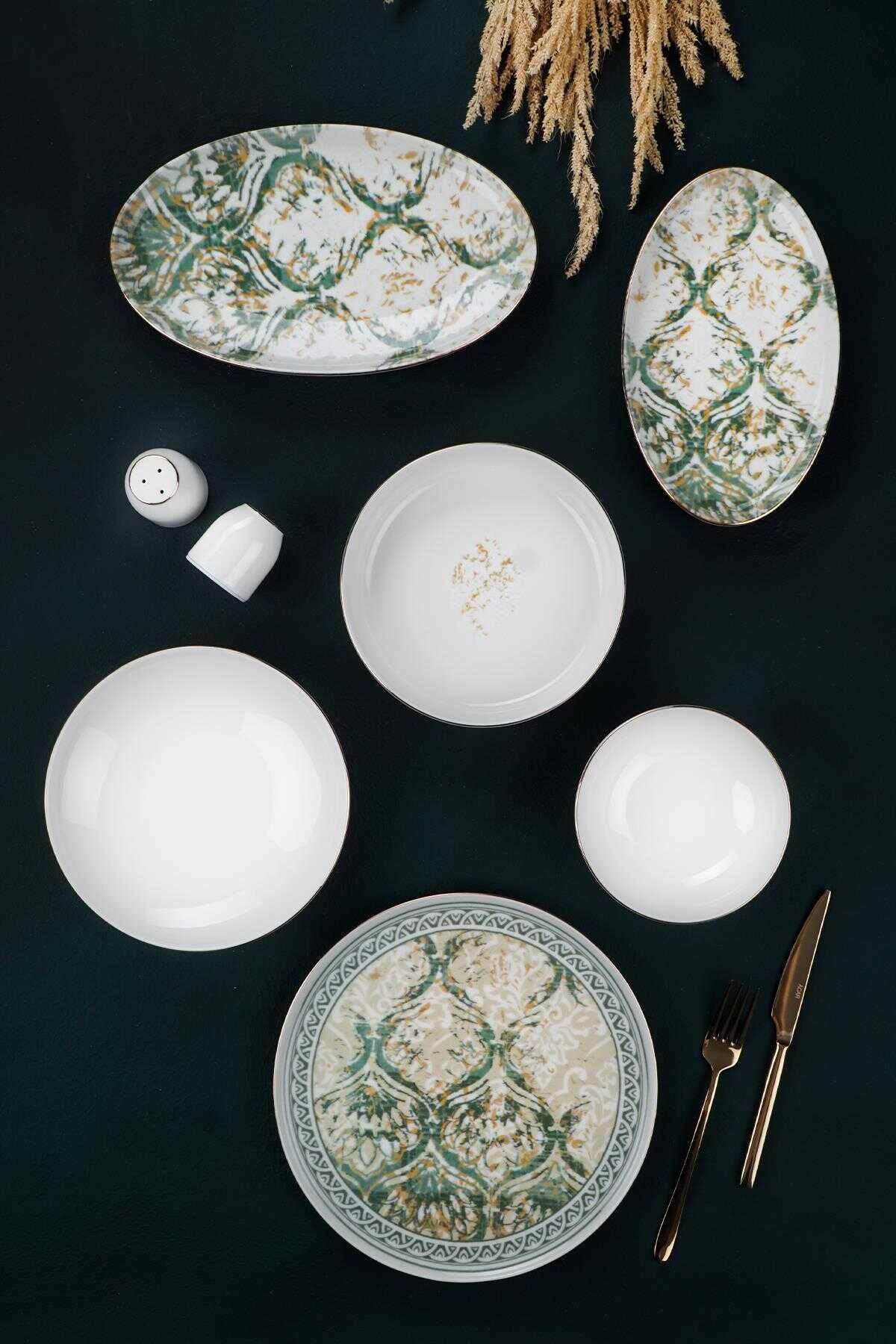 Henri 12 Kişilik 46 Parça Porselen Yemek Takımı