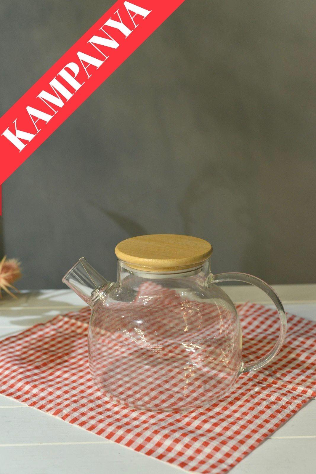 Herbal 1200 ML Borosilikat Cam Demlik