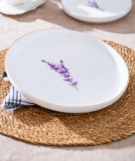 Lavend Royal Porselen Yuvarlak Tabak / 1 Adet 22 cm