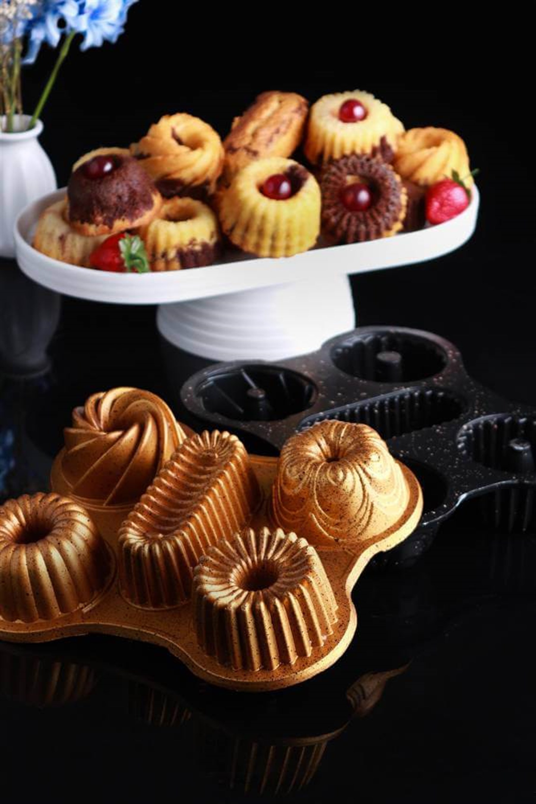 Lavinia 5li Döküm Muffin Kalıbı - Siyah 
