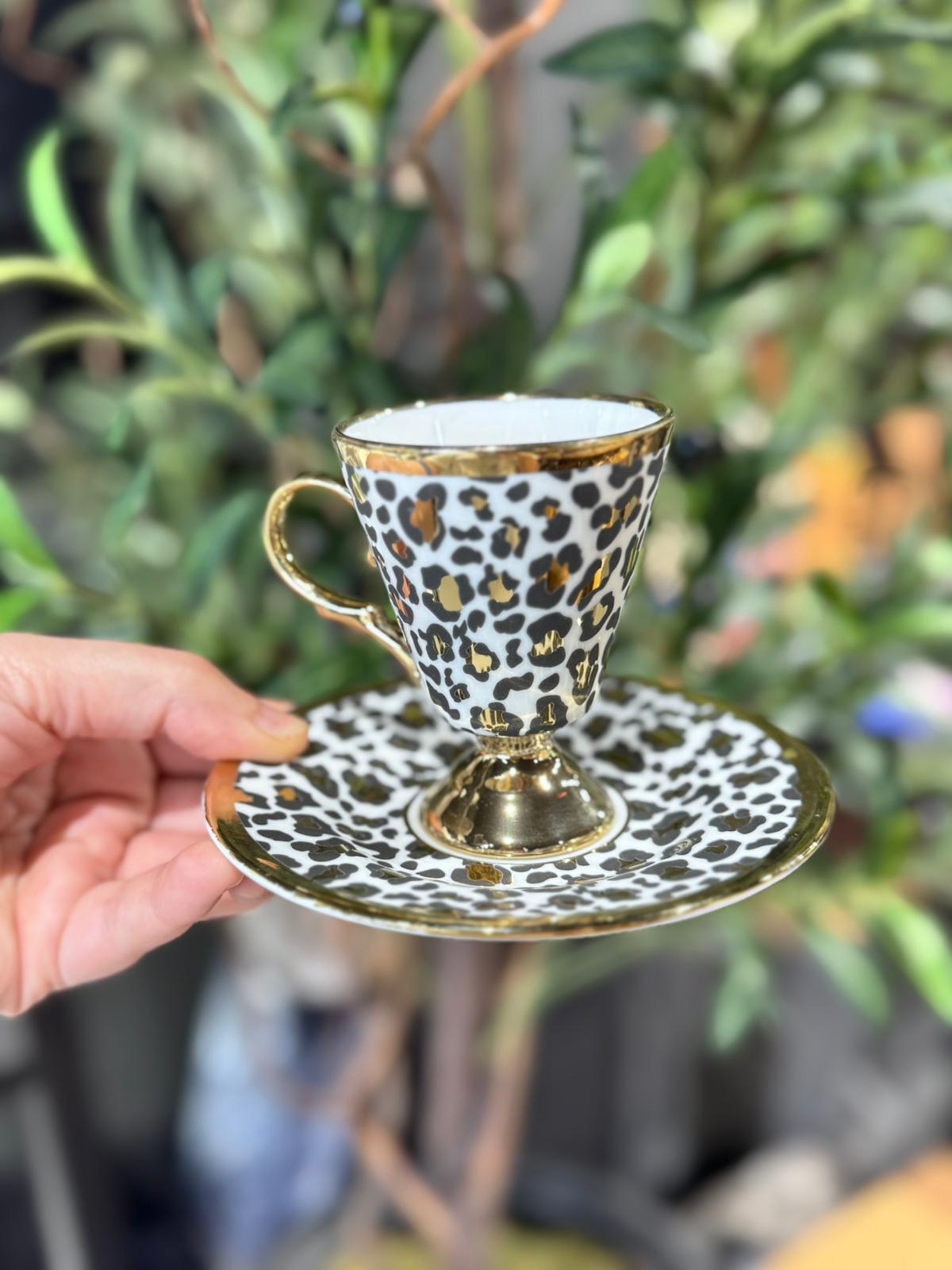 Leopard Gold 6 Kişilik Kahve Fincan Takımı - 110 ml