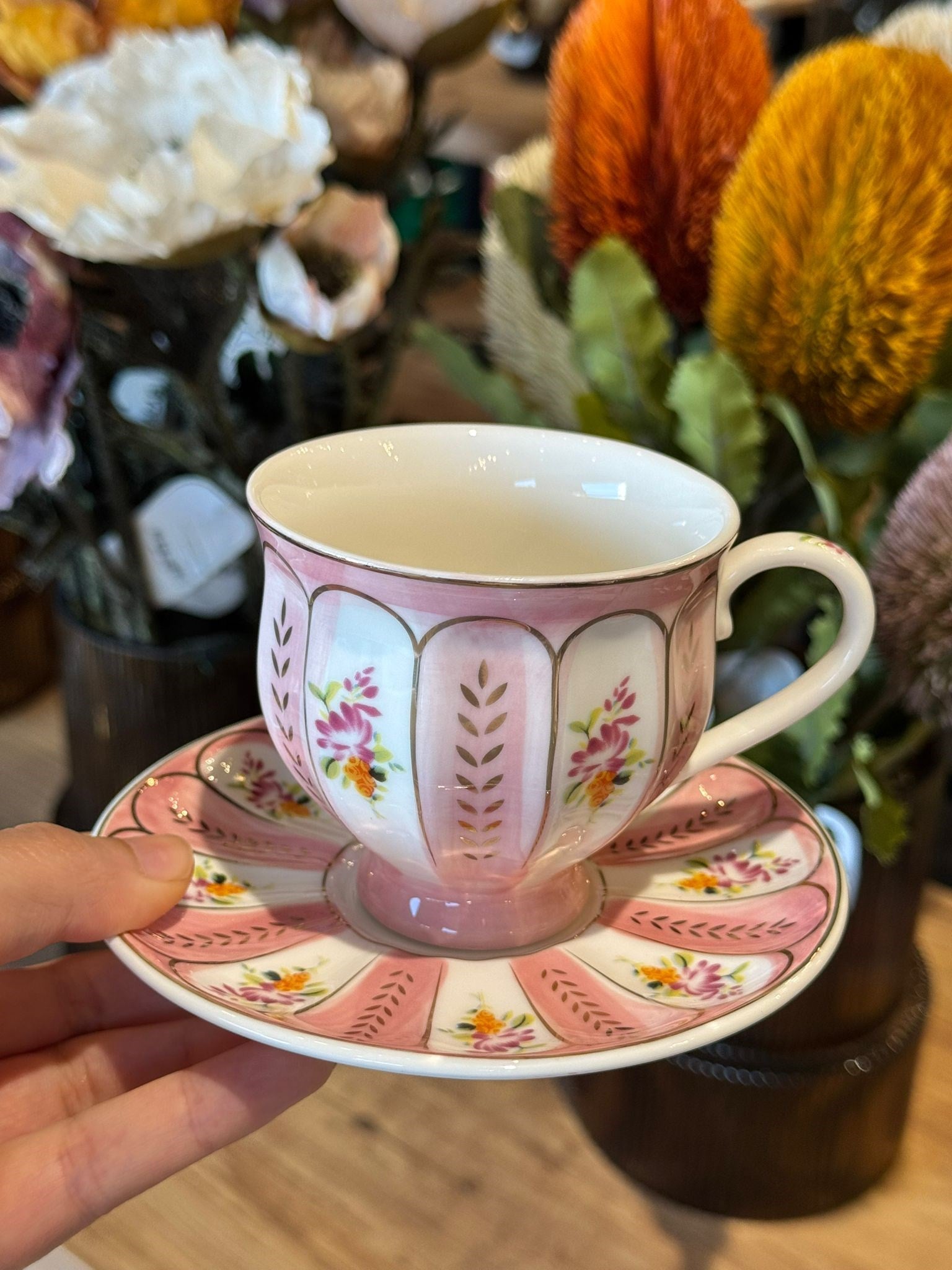 Marinette Pink 6 Kişilik Porselen Çay Fincan Takımı