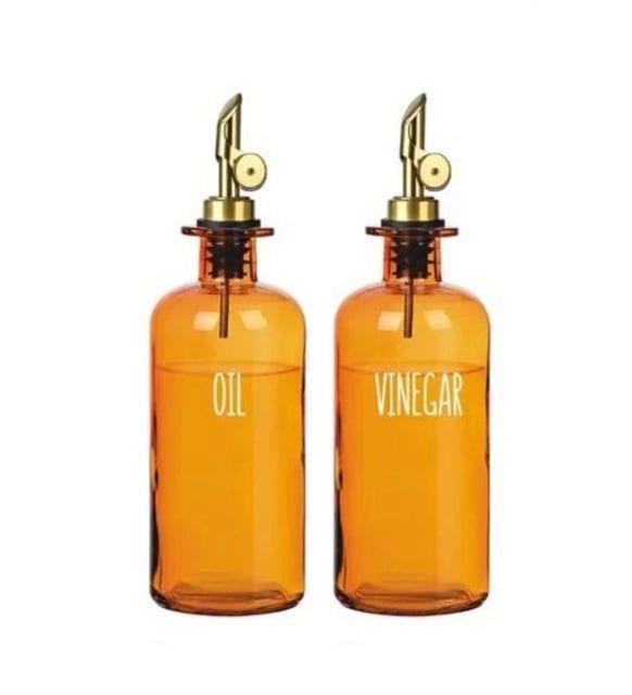 MİEN AMBER 2 Lİ CAM YAĞLIK SETİ - 500 ML
