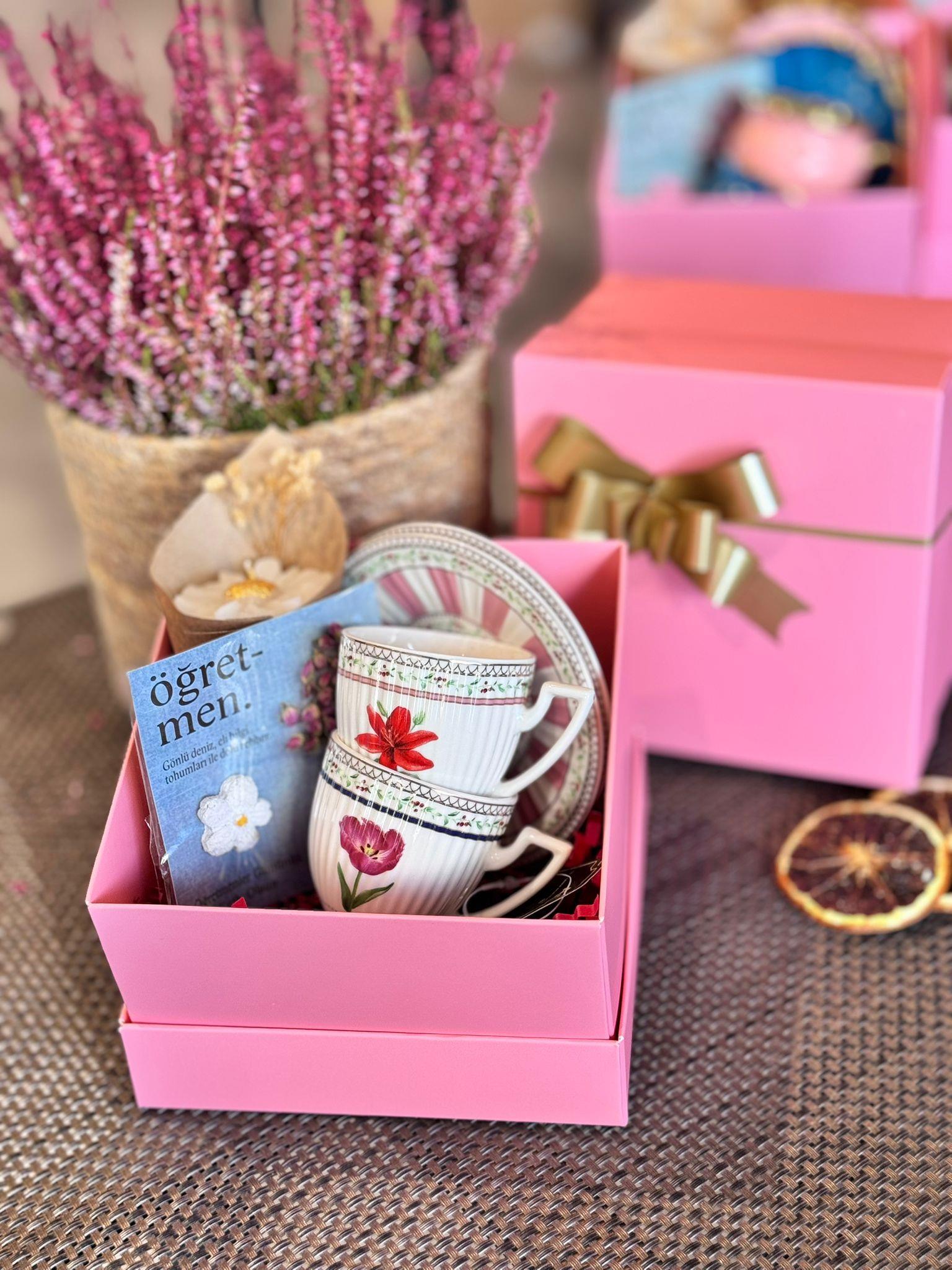 Öğretmenler Günü Özel 2 Kişilik Porselen Kahve Fincanı Takımı - 90 ml