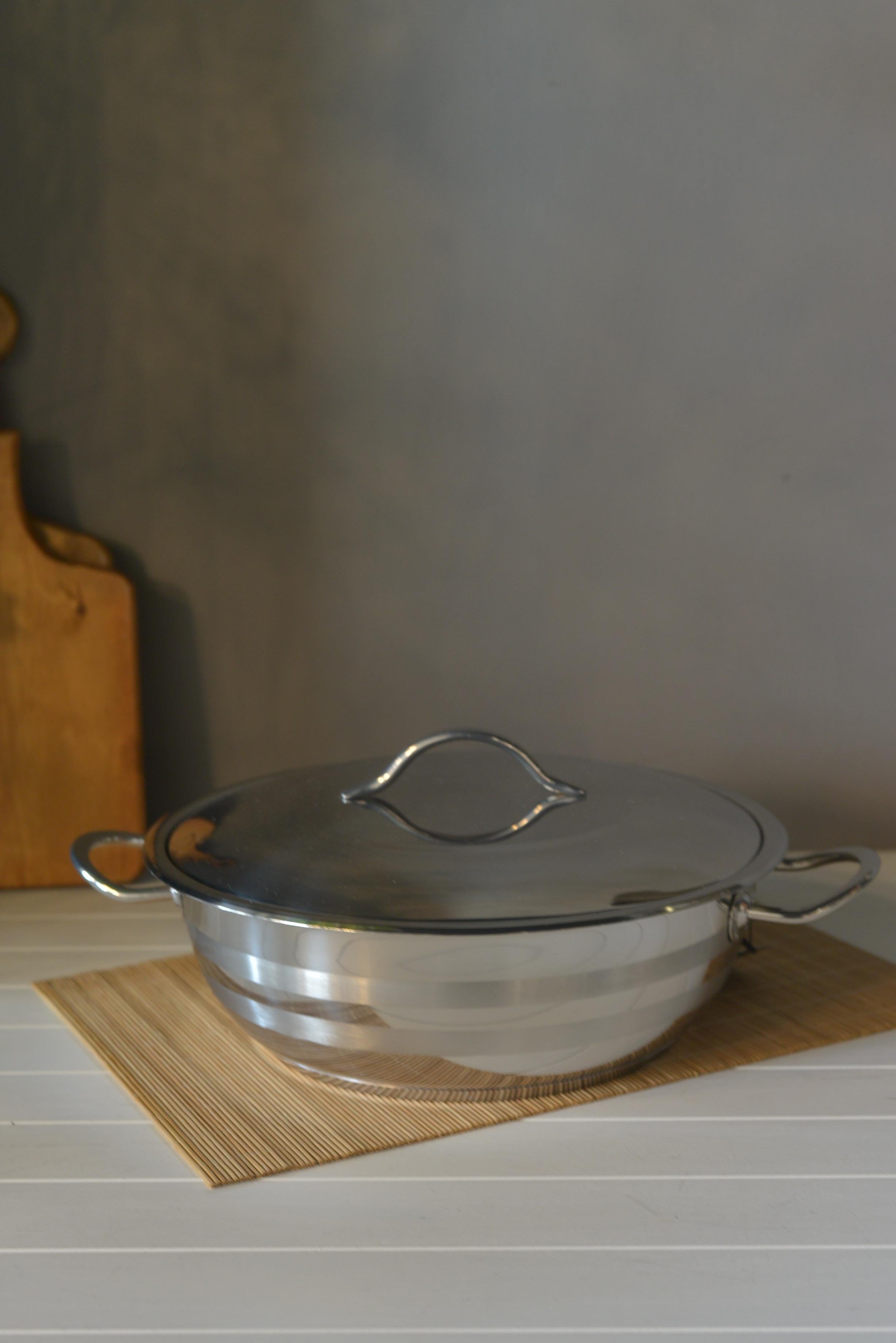 OMS Basık Çelik Tencere - 30 cm