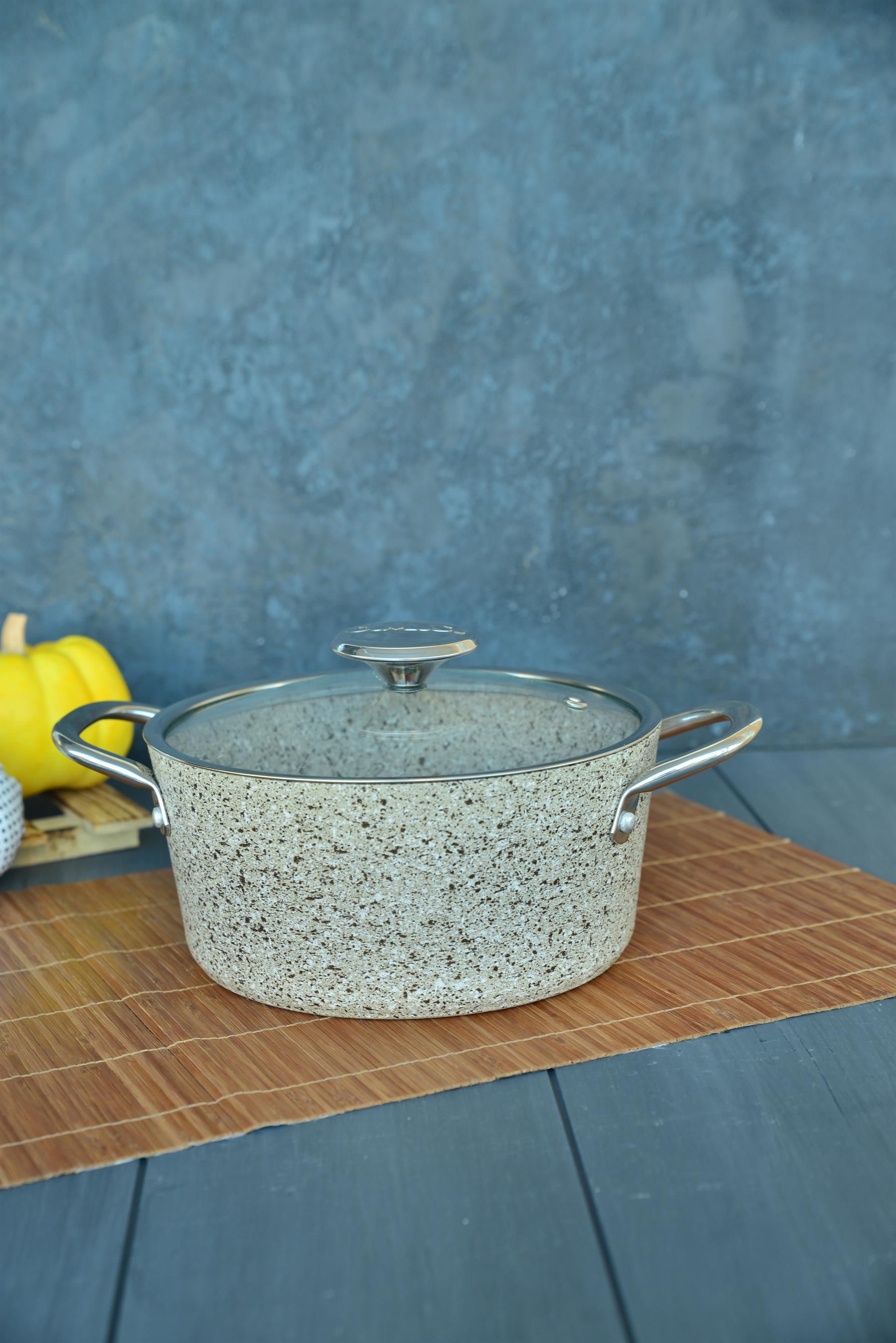 OMS İndüksiyon Tabanlı Granit Derin Tencere 20 cm