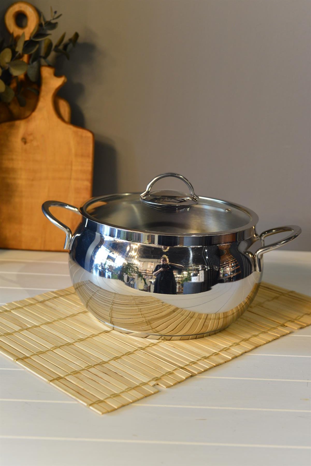 OMS Küre Derin Çelik Tencere - 20 cm