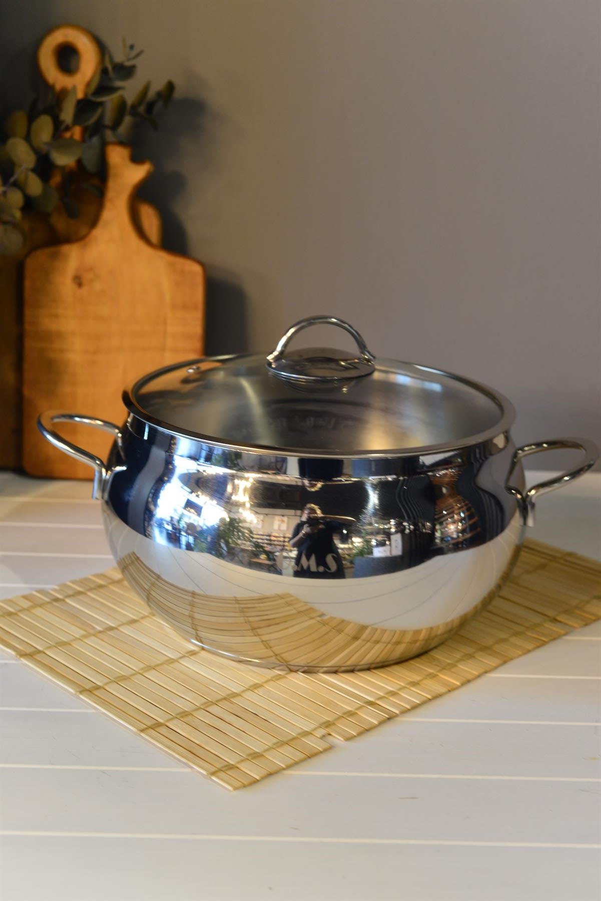 OMS Küre Derin Çelik Tencere - 24 cm