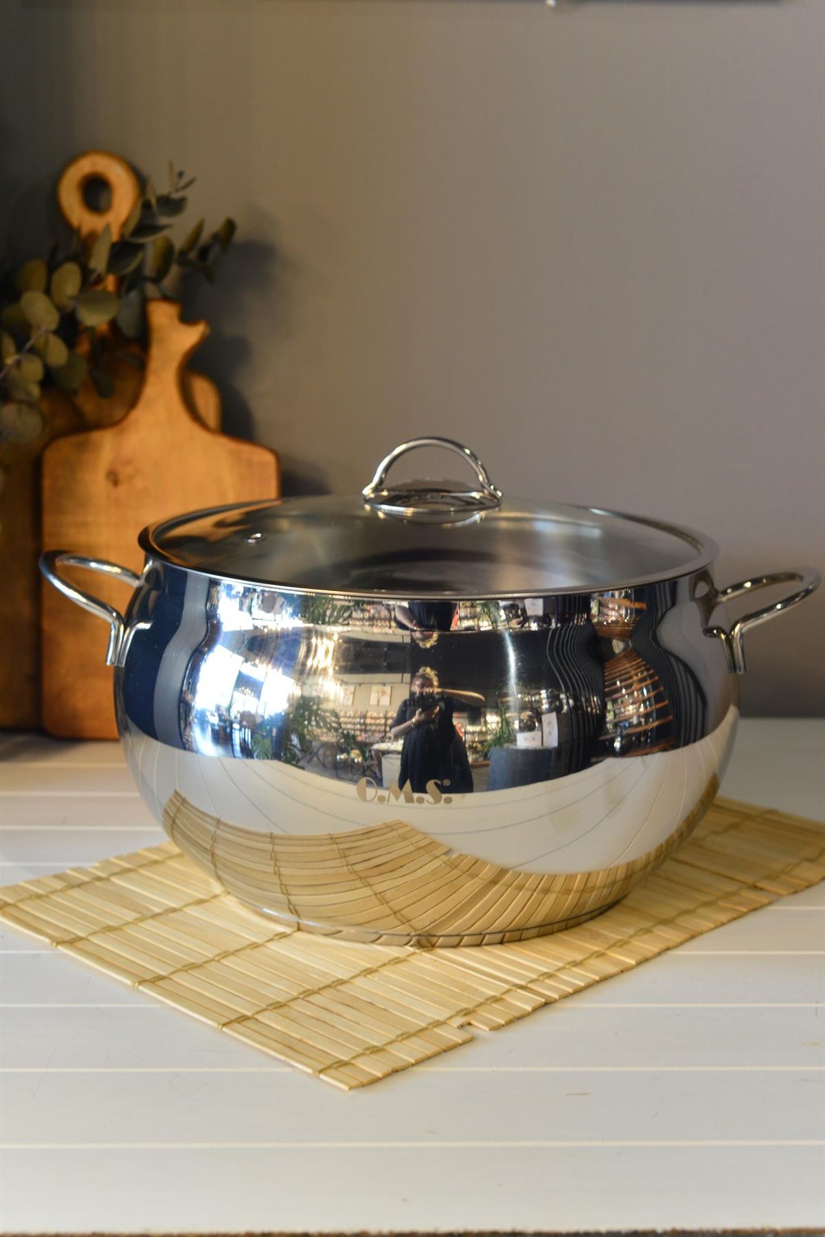 OMS Küre Derin Çelik Tencere - 30 cm