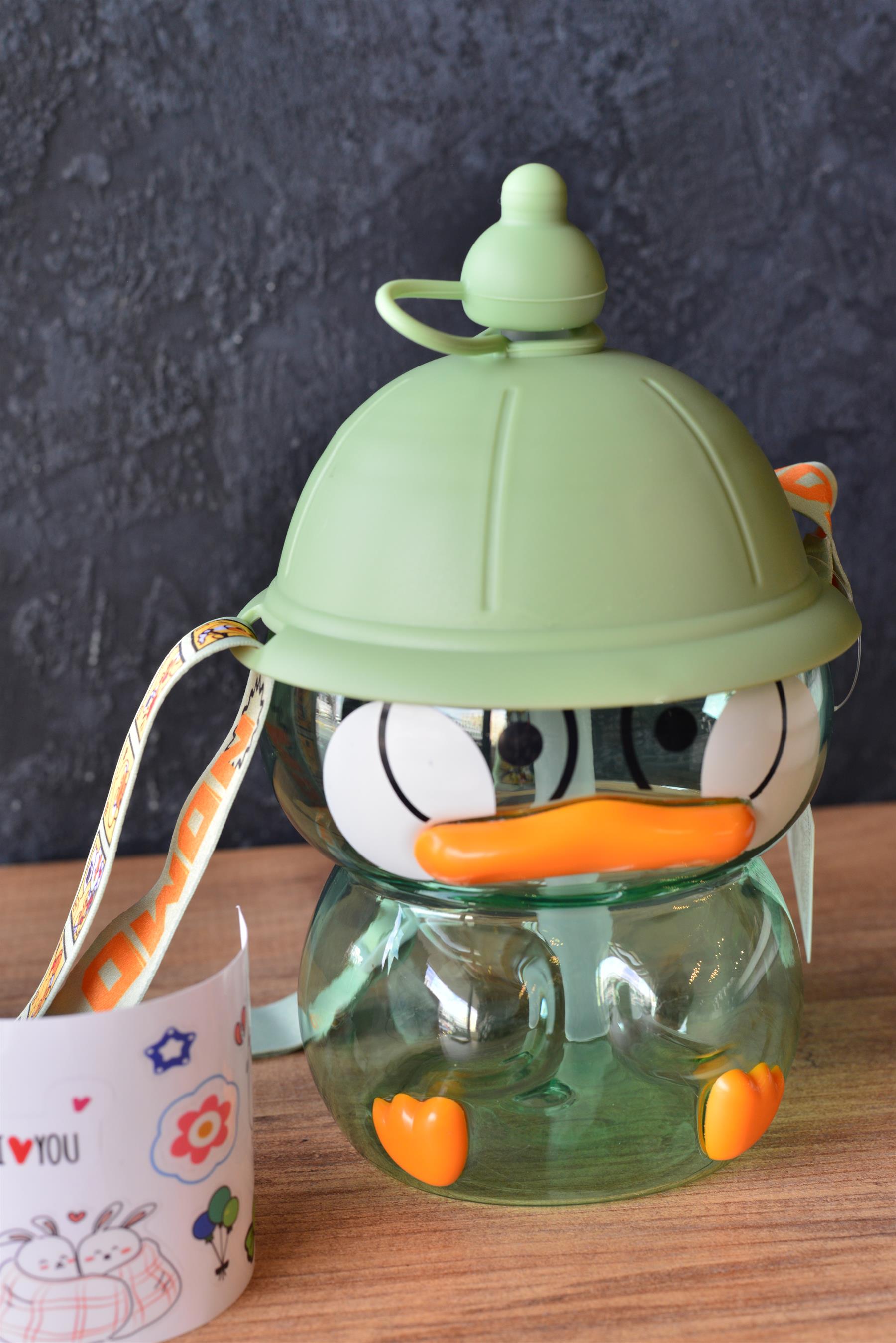 Ördek Çocuk Su Matarası 1100 ML / Yeşil