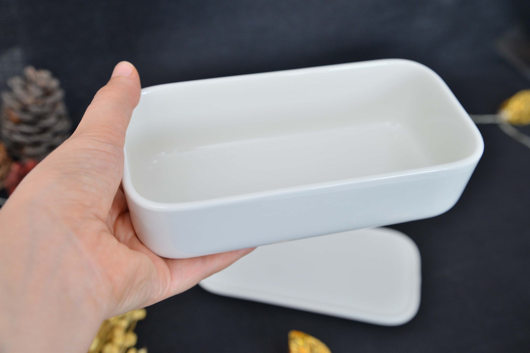 Porselen Dikdörtgen Kapaklı Kase / Adet Fiyat