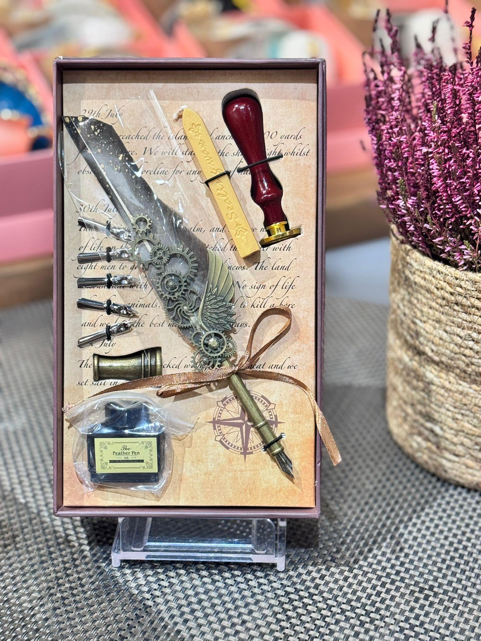 Pusula Tüylü Mürekkepli Kalem Seti