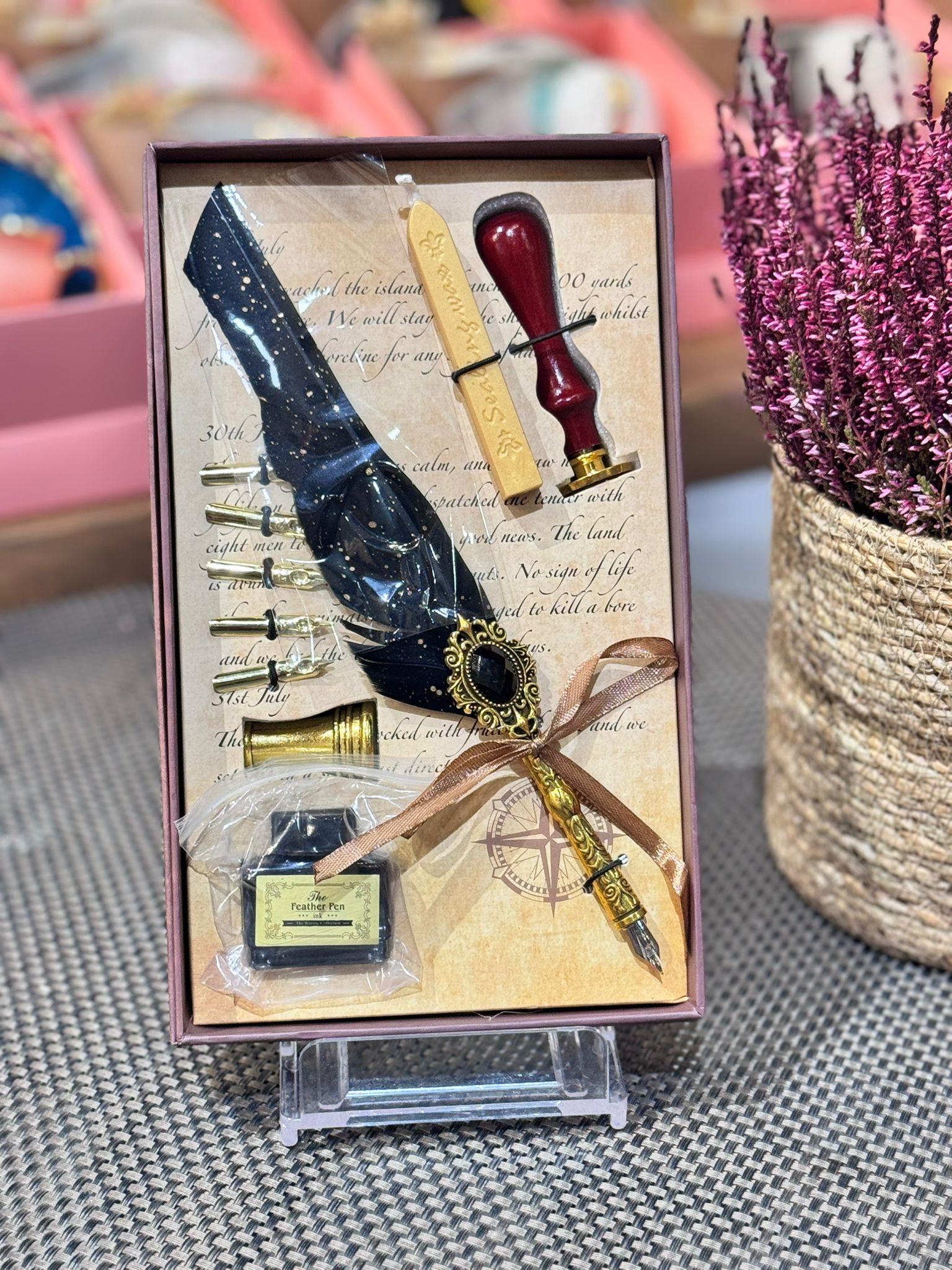 Pusula Tüylü Mürekkepli Kalem Seti